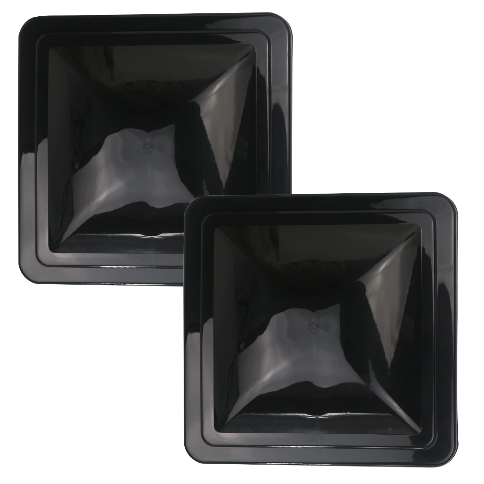 caqeg 2 Pack 14 '' Universal Roof Vent Cover Vent Lid Replacement for RV, Trailer, Camper, Motorhome Roof Vent Cover Black