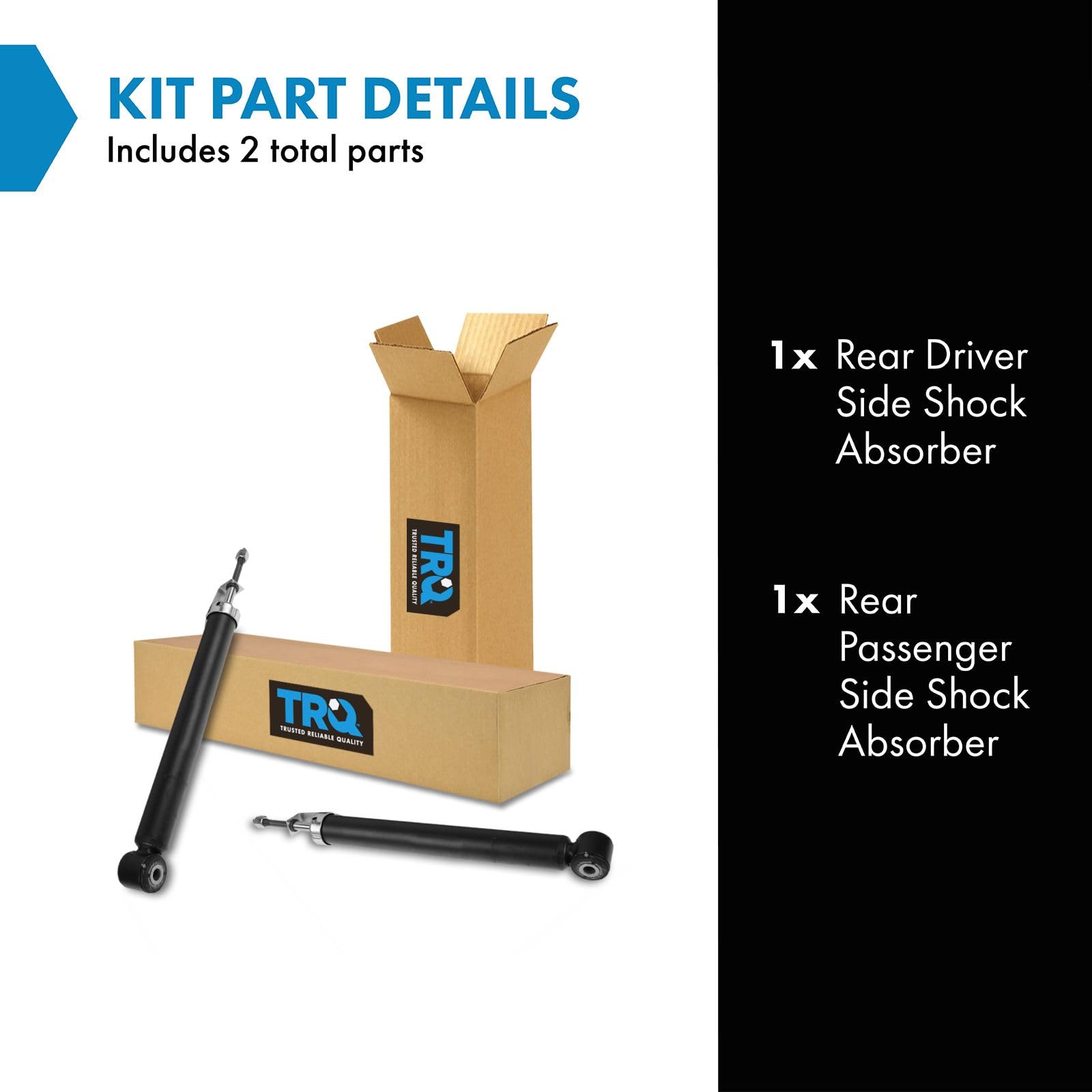 Trq Rear Shock Absorber Set Compatible With 2007-2012 Nissan Versa