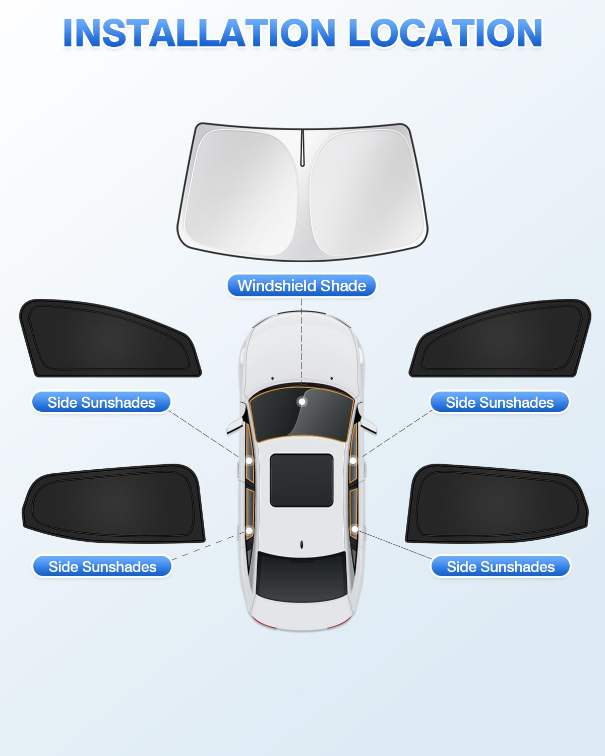 Canvcle Sunshades For 2024-2025 Chevrolet/Chevy Equinox Ev Accessories Windshield Sun Shade Side Rear Window Shade Cover Sun Vis