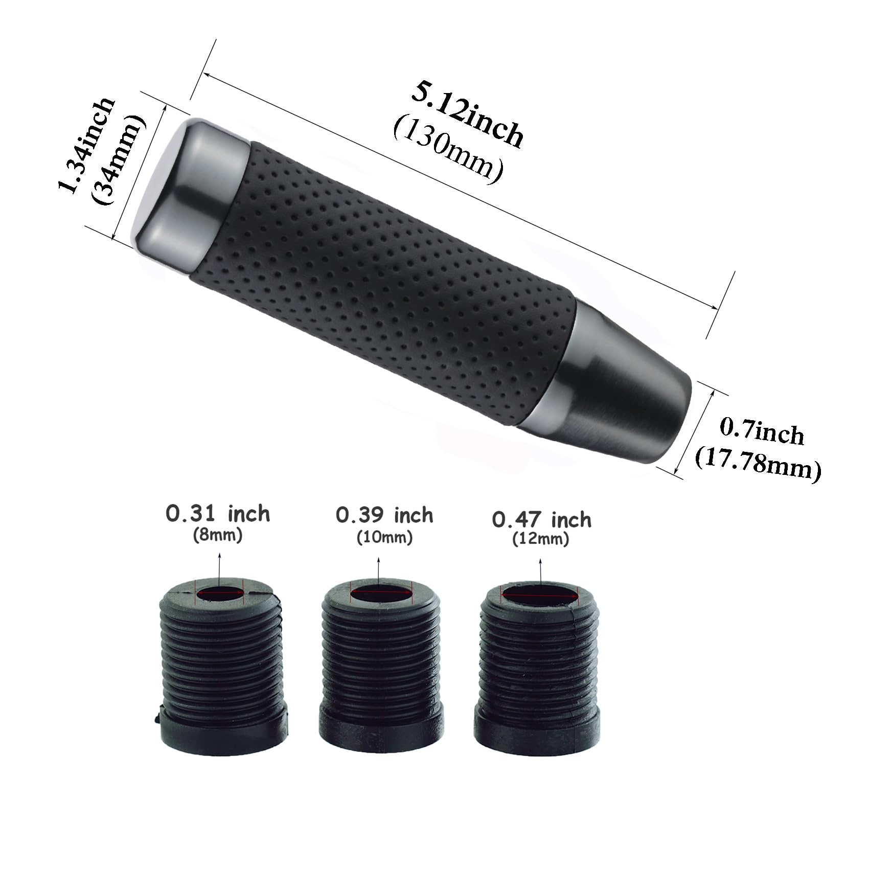 Abfer Weighted Shift Knob Short Stick Gear Shifter Adapter Leather Shift Knobs For Most Automatic Manual Vehicle Trucks,Grey