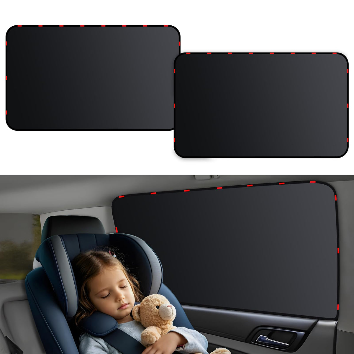 ZATOOTO Car Window Shade for Baby Car Privacy Shades Full Blackout Car Window Covers for Back Window Magnetic Side Window Shade 