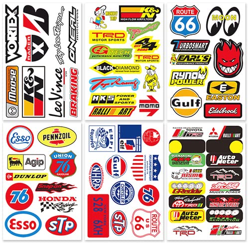 Cars Motor Drag Racing Lot 6 Vinyl Graphic Decals Stickers D6095