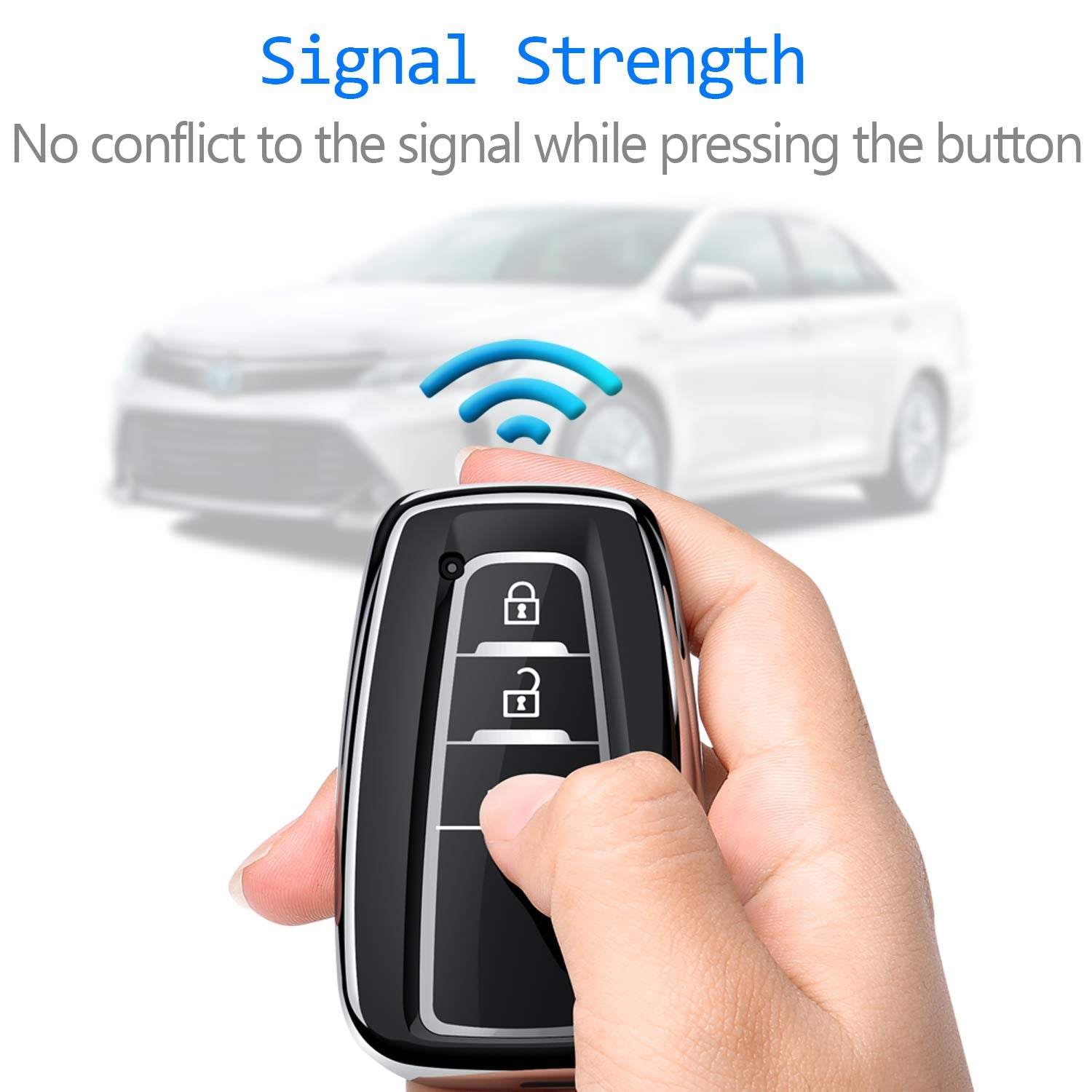 Tukellen for Toyota Key Fob Cover,Special Soft TPU Key Case Cover Protector Compatible with 2020-2022 Highlander Corolla Prius,