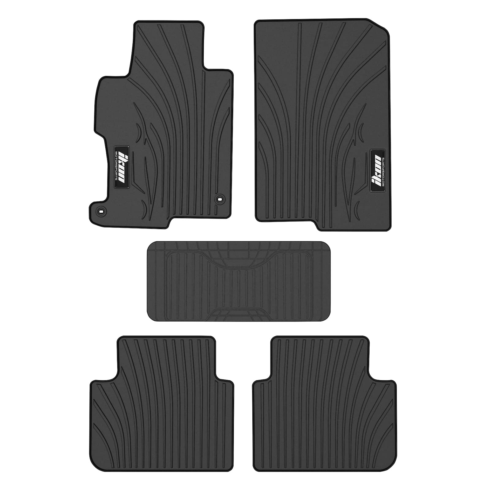 Ikon Motorsports, Floor Mats Compatible With 2013-2017 Honda Accord Sedan 4-Door, Latex Heavy Duty All Weather Season Car Auto F