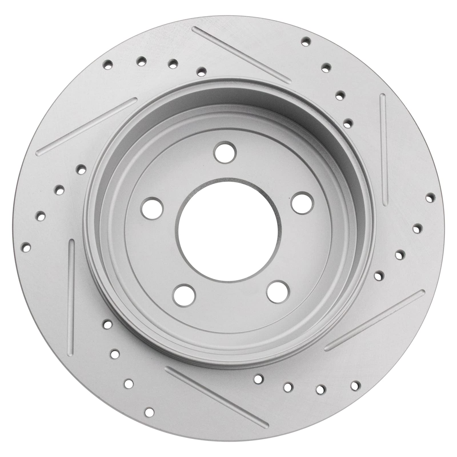 Trq Brake Rotors Set Premium G-Coated Performance Slotted X Drilled Rear Driver & Passenger Side Compatible With 2005-2010 Ford