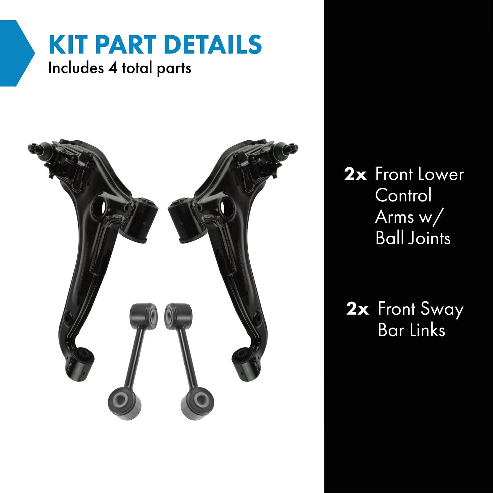 Trq Front Suspension Kit Control Arm With Ball Joint Sway Bar Stabilizer Link Compatible With 1990-1997 Mazda Miata