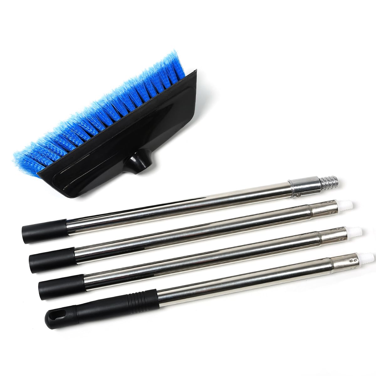 Navapal 68'' Car Wash Brush With Long Handle | Built-In Rubber Squeegee & Rubber Bumper | Lightweight Extendable Handle | Soft B