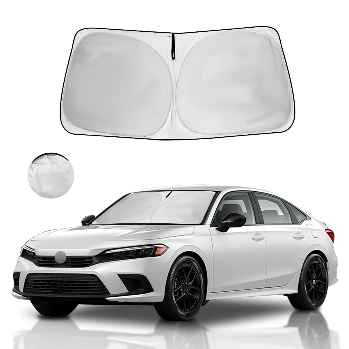 Windshield Sun Shade For Honda Civic Window Sunshade 2022 2023 2024 2025 Accessories Front Window Shade Sun Visor Sunshade Winds