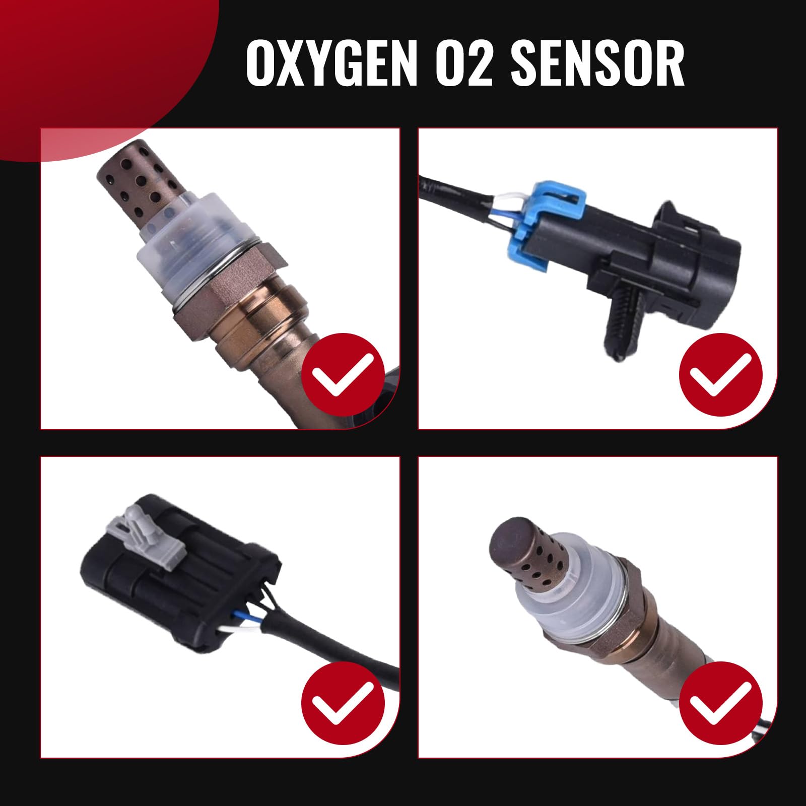 Bapmic Upstream Downstream Oxygen O2 Sensor 96 97 98 Chevrolet Silverado 1500 9617178, 234-4012, SG454 SG236, 13474, 234-4018 for 17 pan Bolts 4l80e Transmission (Set of 4)