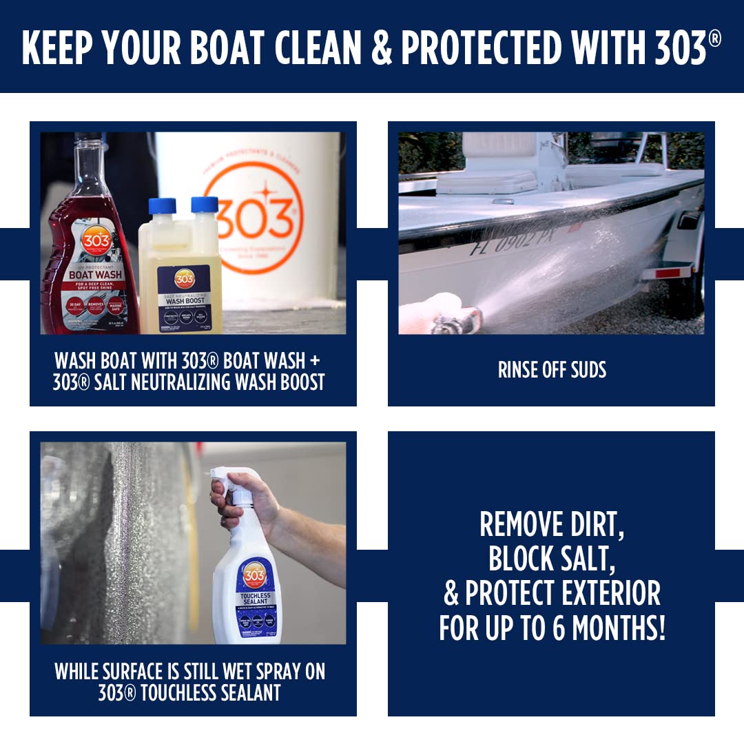 303 Products Salt Neutralizing Wash Boost – Add To Wash Mix For Salt Removal, Protects Against Rust And Corrosion, Breaks Down Salt, Safe For Use On Vehicles And Boats, 8Oz (30592)
