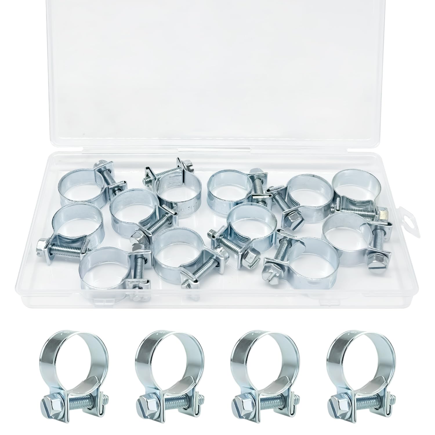 zDwfDc 12PCS 16-18mm Fuel Line Clips 5/8-23/32 Pipe Clamp for Automotive Diesel Petrol Pipe DD025-16-18