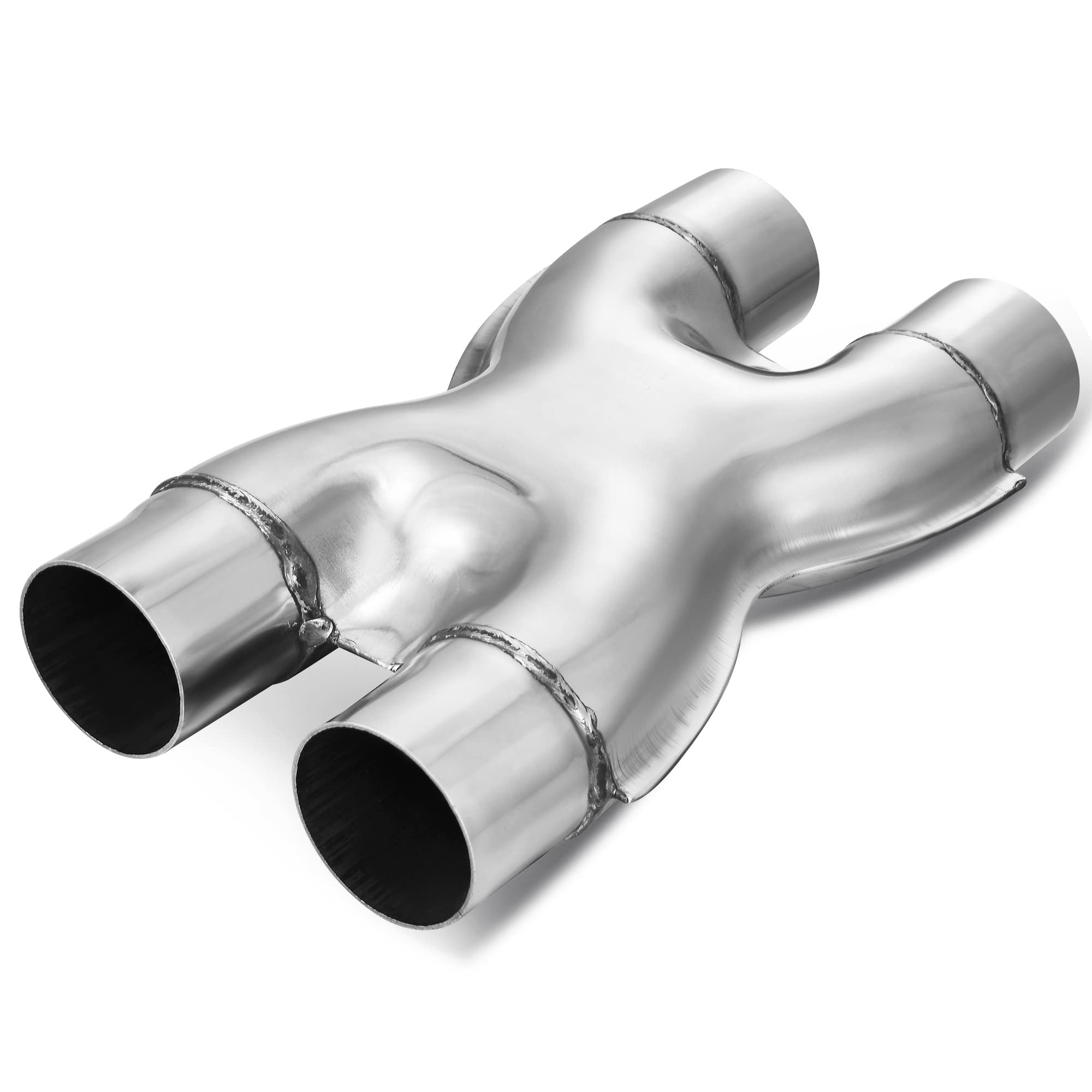 Autosaver88 2.25 Inch Exhaust X Pipe, 2.25'' Dual Inlet/Outlet 12'' Long Stainless Steel Universal Exhaust Pipe Adapter Connecto
