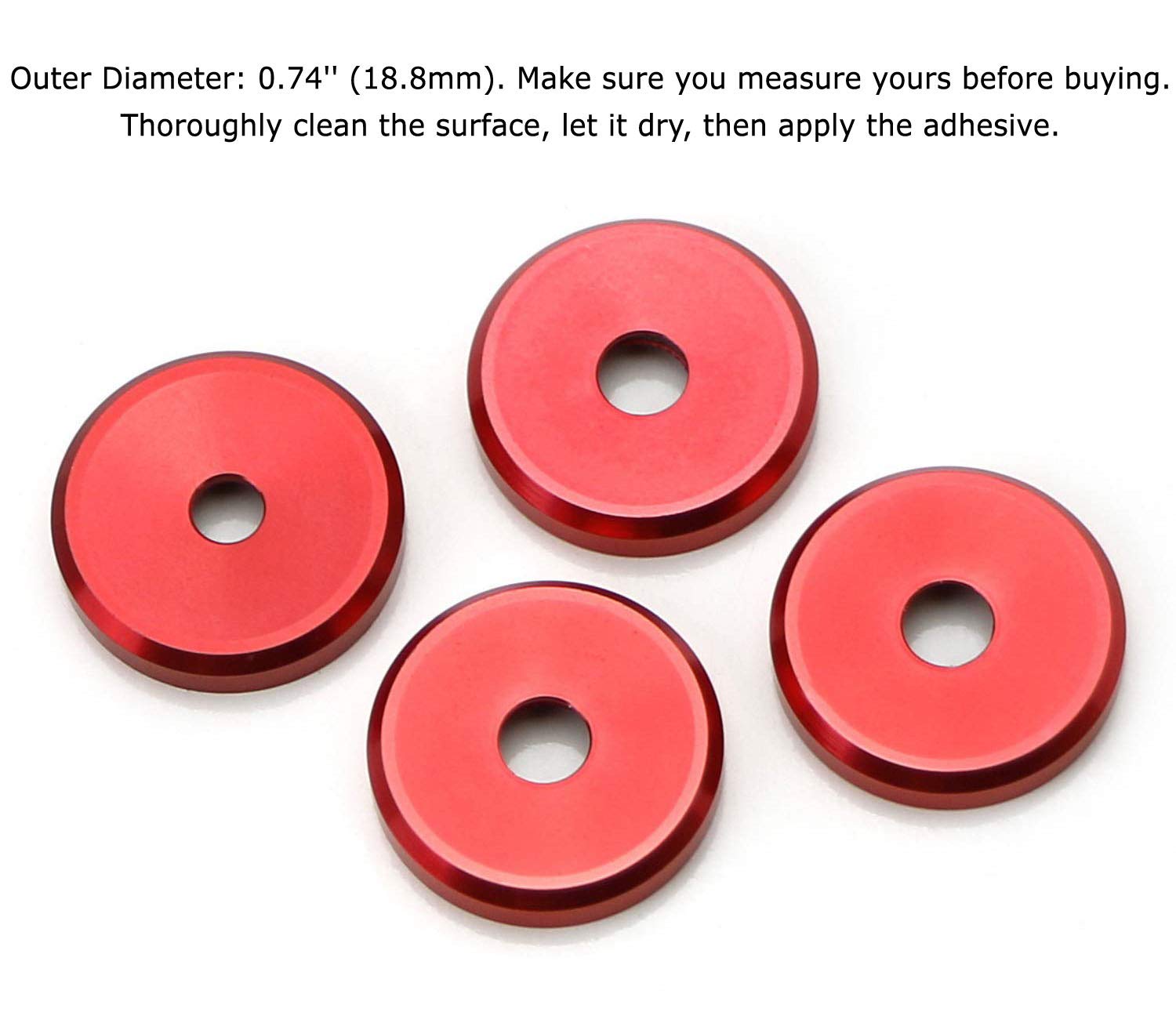 Ijdmtoy 4Pcs Sports Red Aluminum Decorative Door Lock Indicator Light Cap Covers Compatible With Porsche Cayenne Panamera Macan