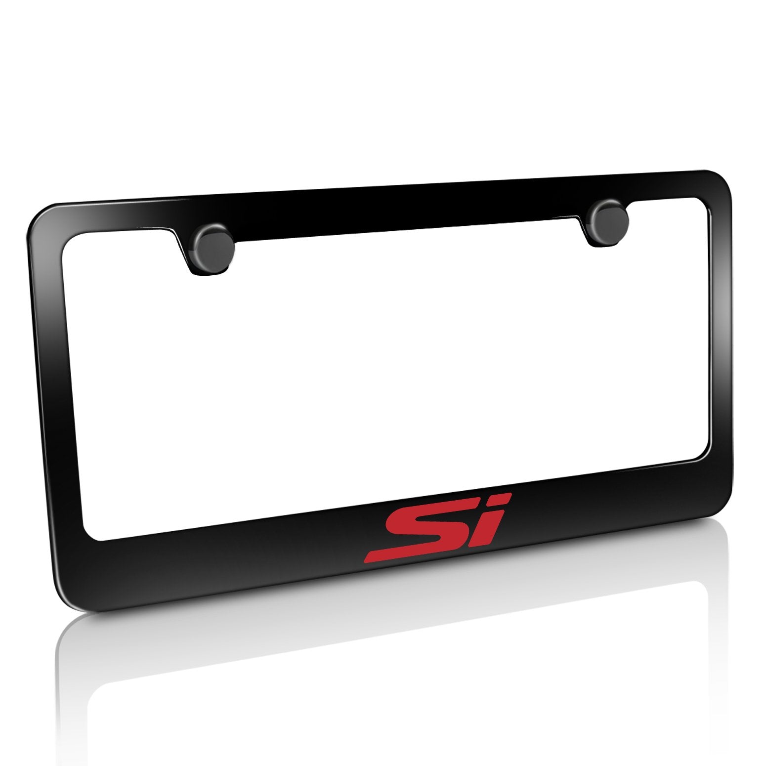 Honda Civic Red Si Black Metal License Plate Frame