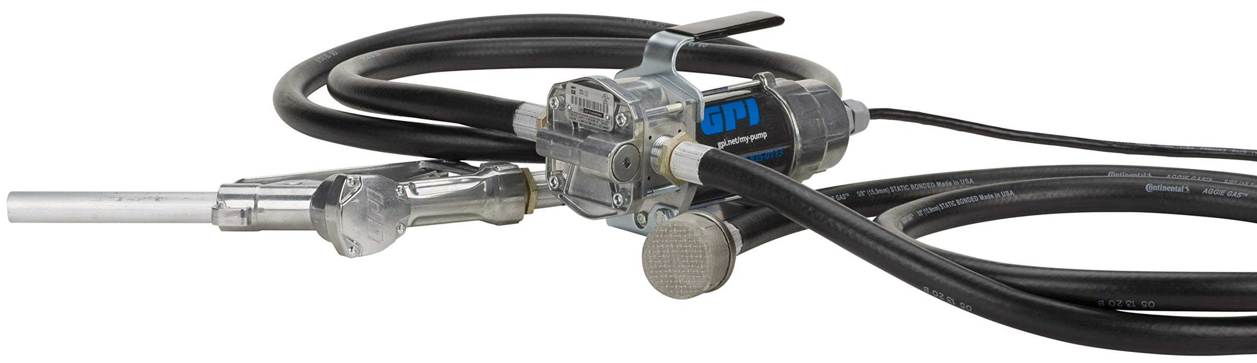 Gpi - G8P Portable Fuel Transfer Pump, Manual Shut-Off Nozzle, 8 Gpm, 12 Volt (147000-01)