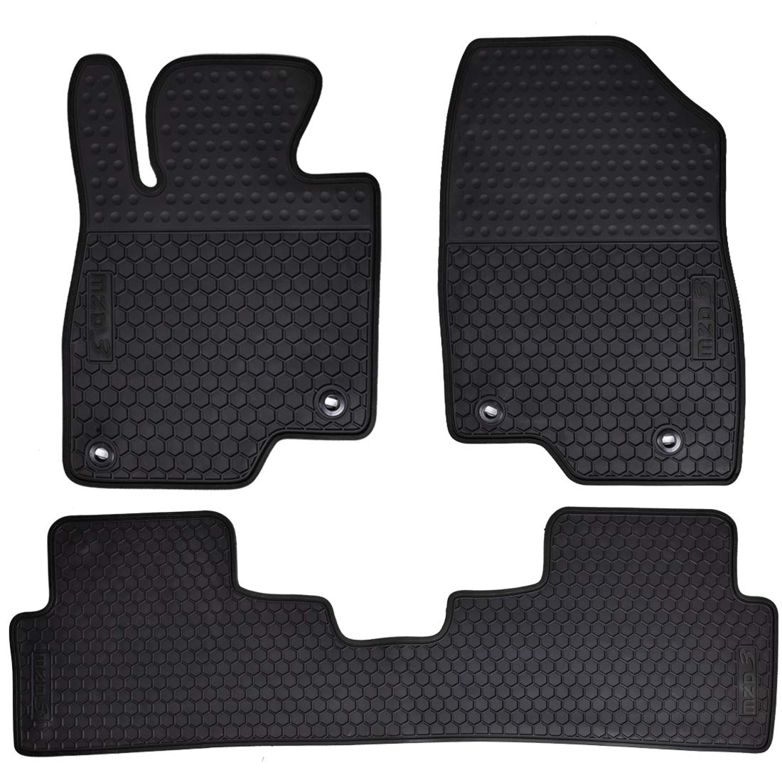 Megiteller Car Floor Mats Custom Fit for Mazda 3 2014 2015 2016 2017 2018 Odorless Washable Heavy Duty Rubber (All Weather) Floo
