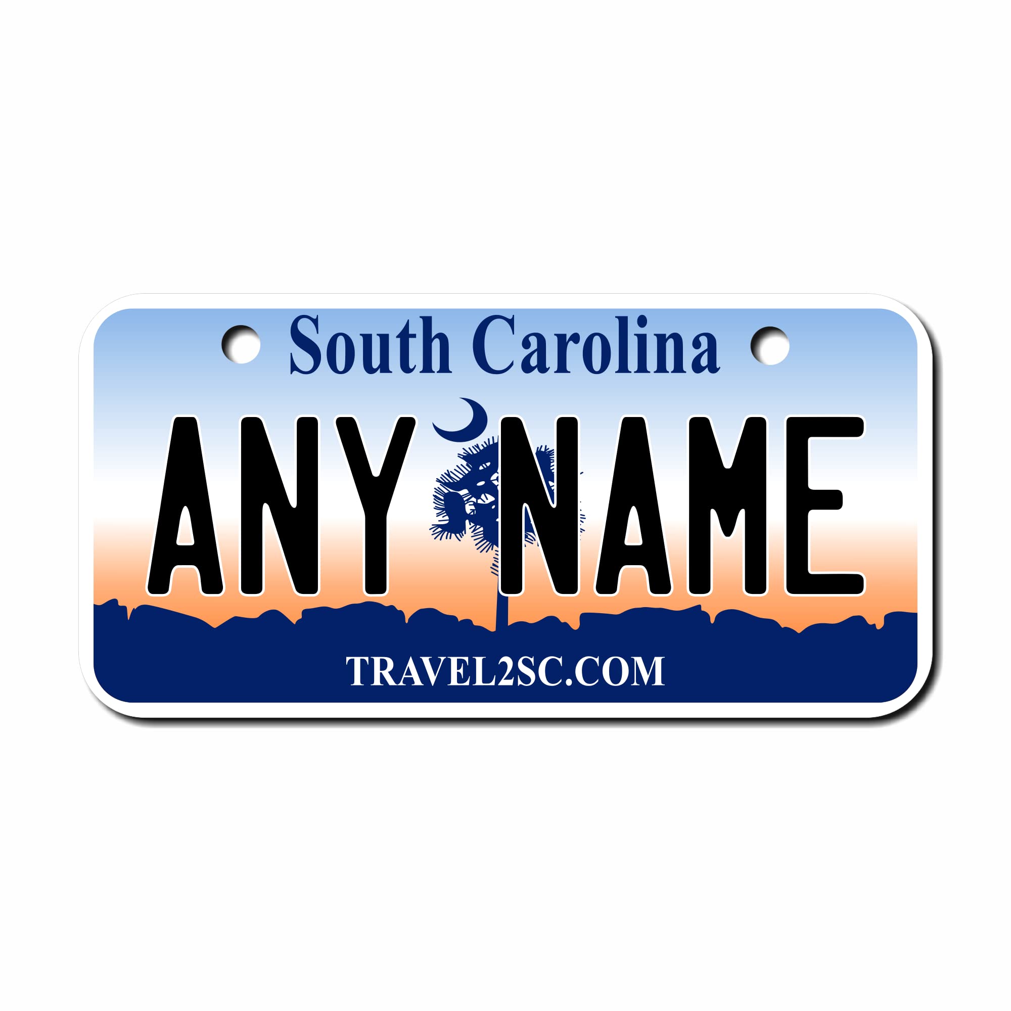 Teamlogo Personalized South Carolina License Plate - Sizes For Kid 'S Bikes, Cars, Trucks, Cart, Key Rings Version 1 (3 X 6 Alum