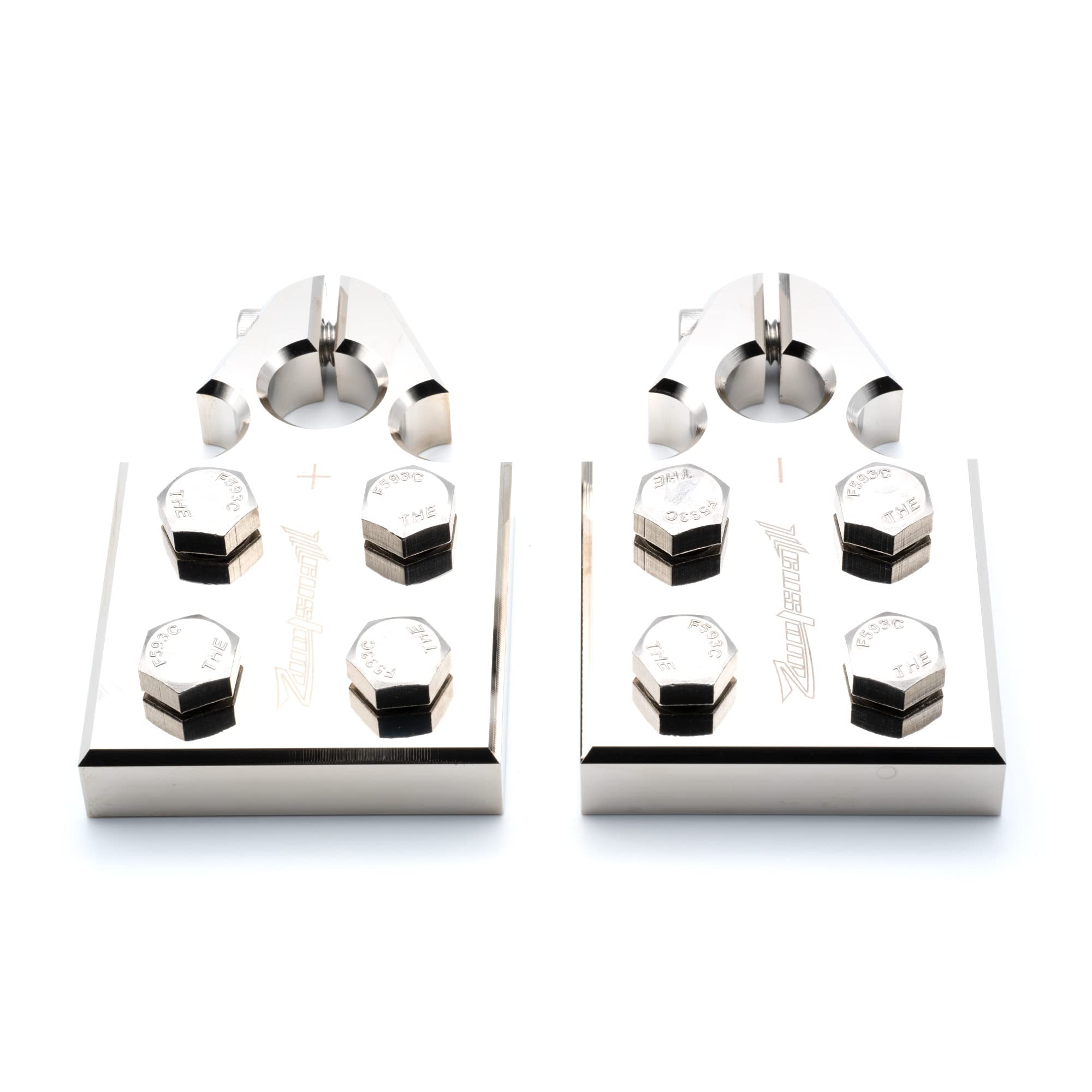 ILL Customz 4 Spot Battery Terminal Distribution Block, 8AWG to 4/0, Heavy Duty Aluminum, Model FLAT-4-SAE