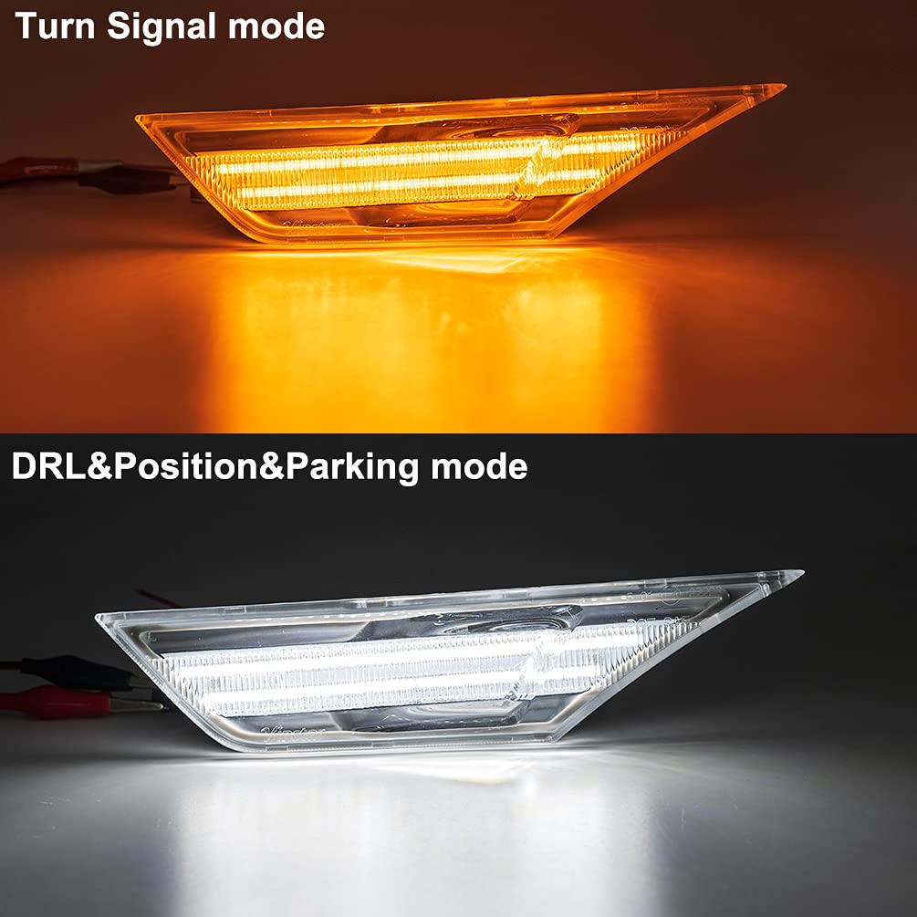 Njsbyl 10Th Gen Civic Led Side Marker Lights For 2016-2021 H.Onda Civic Sedan Coupe Hatchback Switchback Amber/White Led Turn Si