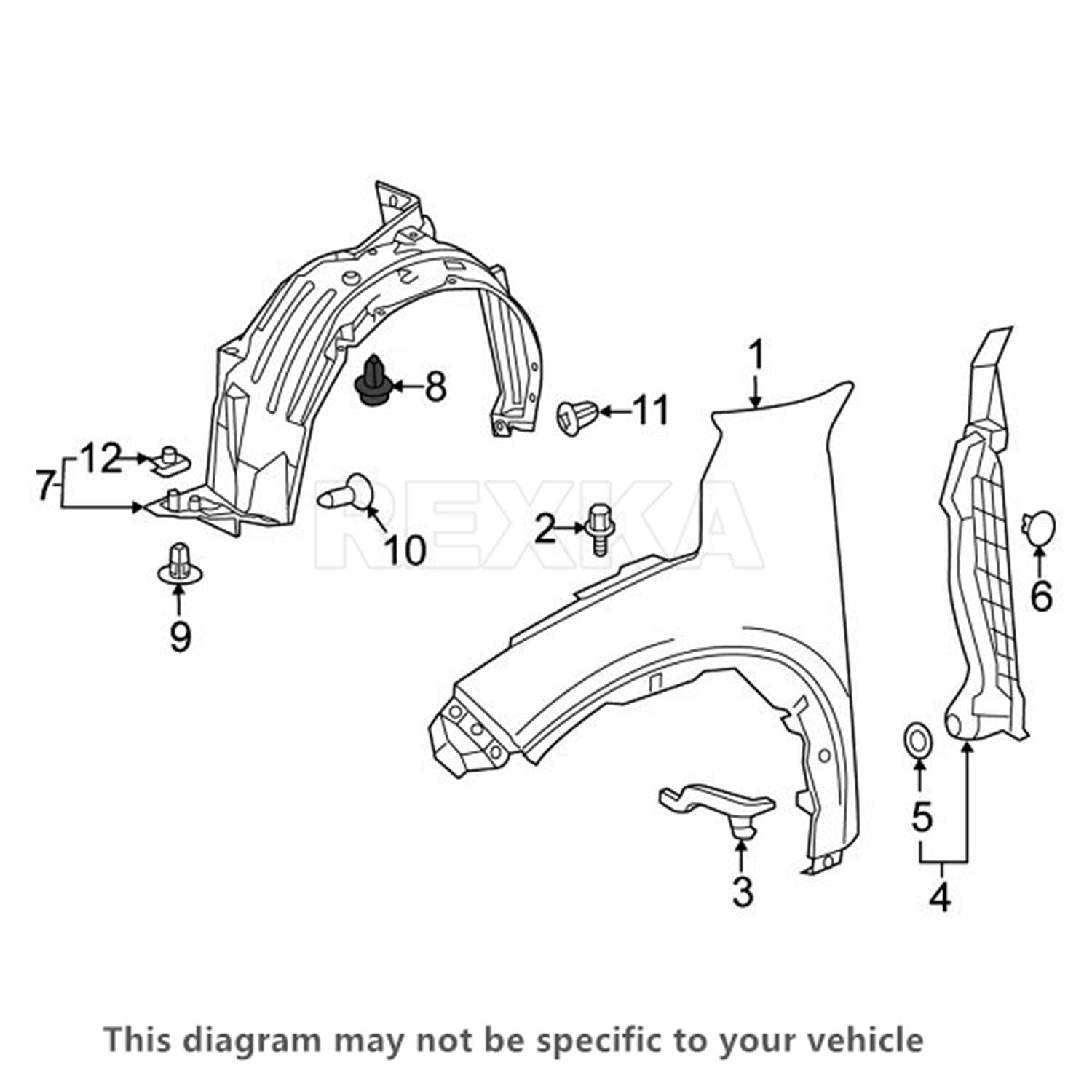 Rexka 20Pcs Front Fender Liner Retainer Clip 91501-Tr0-003 For Honda Acura Accord Civic Clarity Crosstour Cr-V Fit Odyssey Ilx M