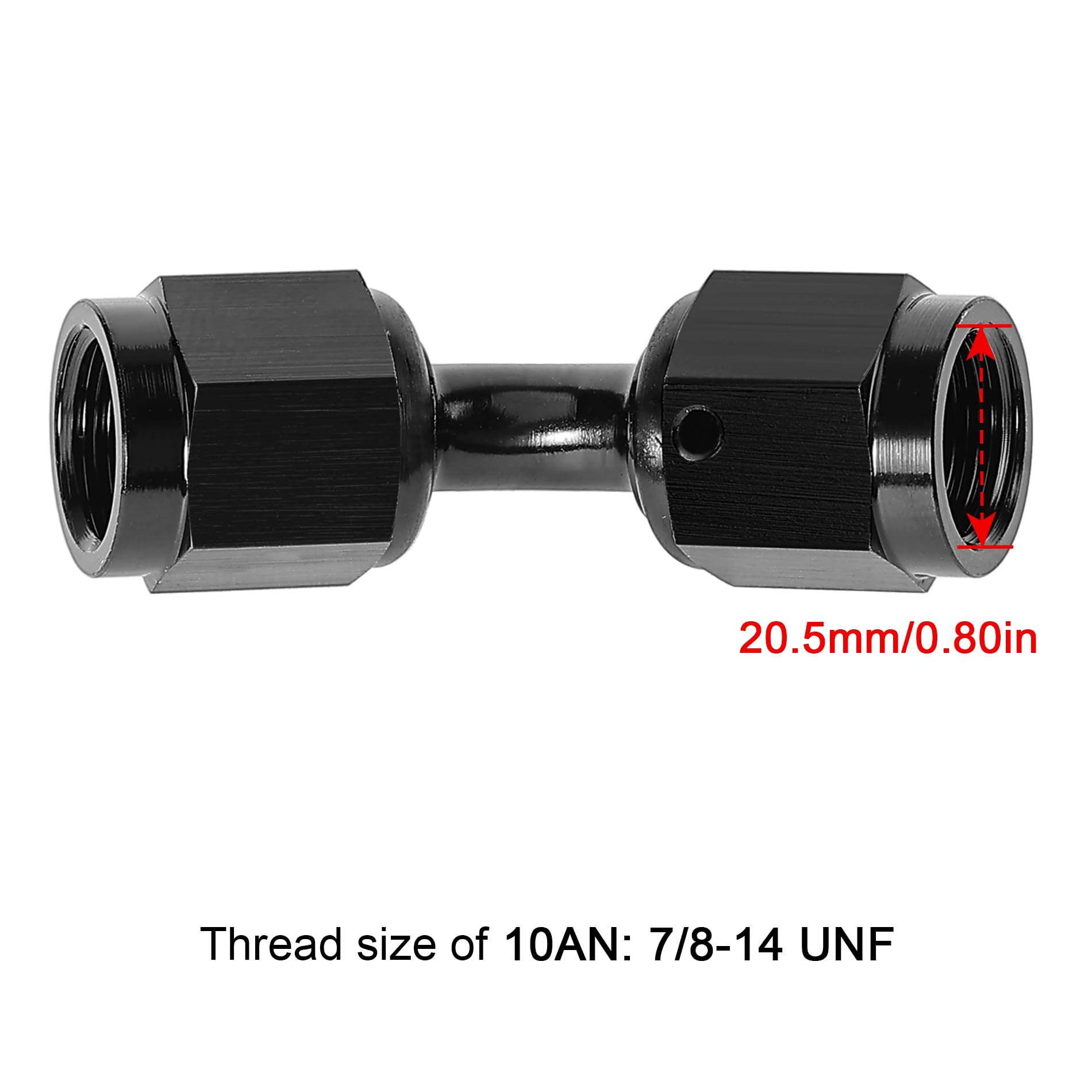 Evil Energy 10An Female To 10An Female 45 Degree Swivel Coupler Union Fitting Adapter Aluminum Black