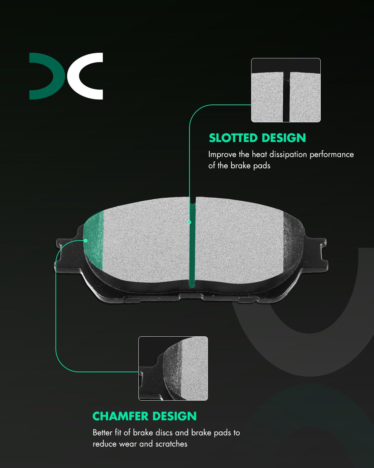 Scitoo D906 Front Semi-Metallic Brake Pads Sets Fit For Lexus Es300 / Es330,For Toyota Avalon/Camry,For Toyota Sienna 2004-2010,