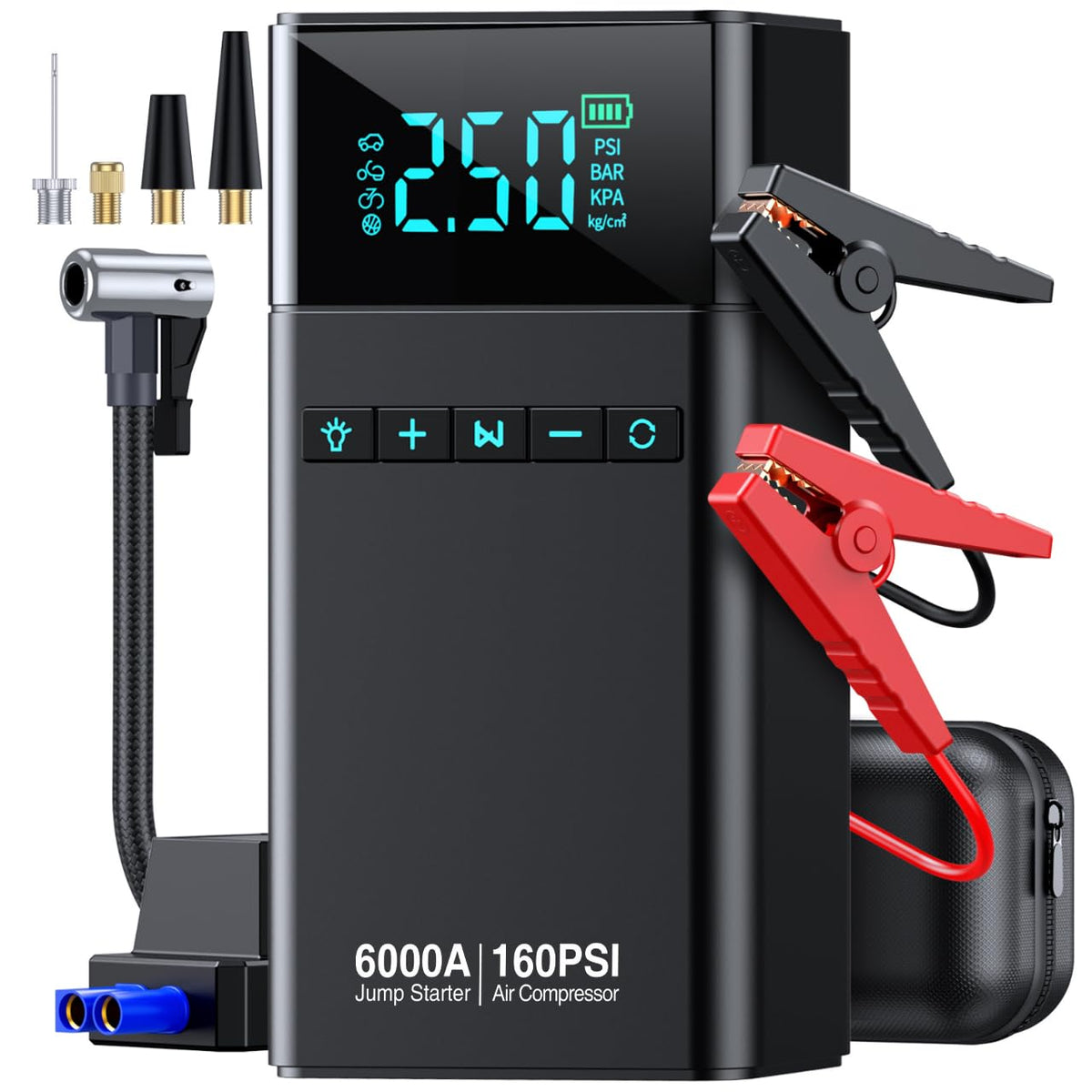 CZKBG 10-in-1 Portable Car Battery Jump Starter with Air Compressor, 6 Carkart CZKBG 10-in-1 Portable Car Battery Jump Starter with Air Compressor, 6 Carkart