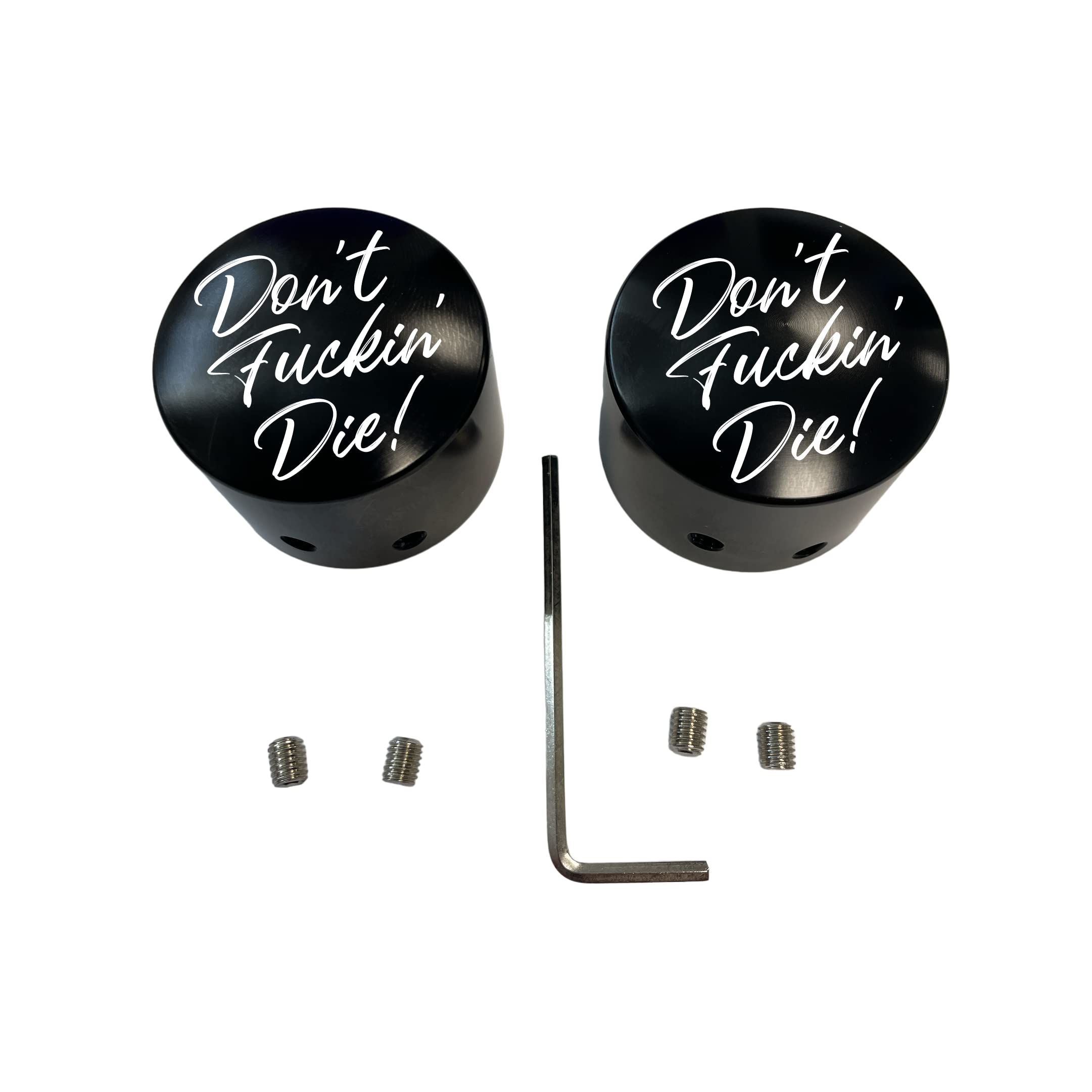 Don'T Fuckin' Die Front Axle Cap Nut Covers Black In Color Compatible With Harley Davidson Touring Road King Road Glide Street G