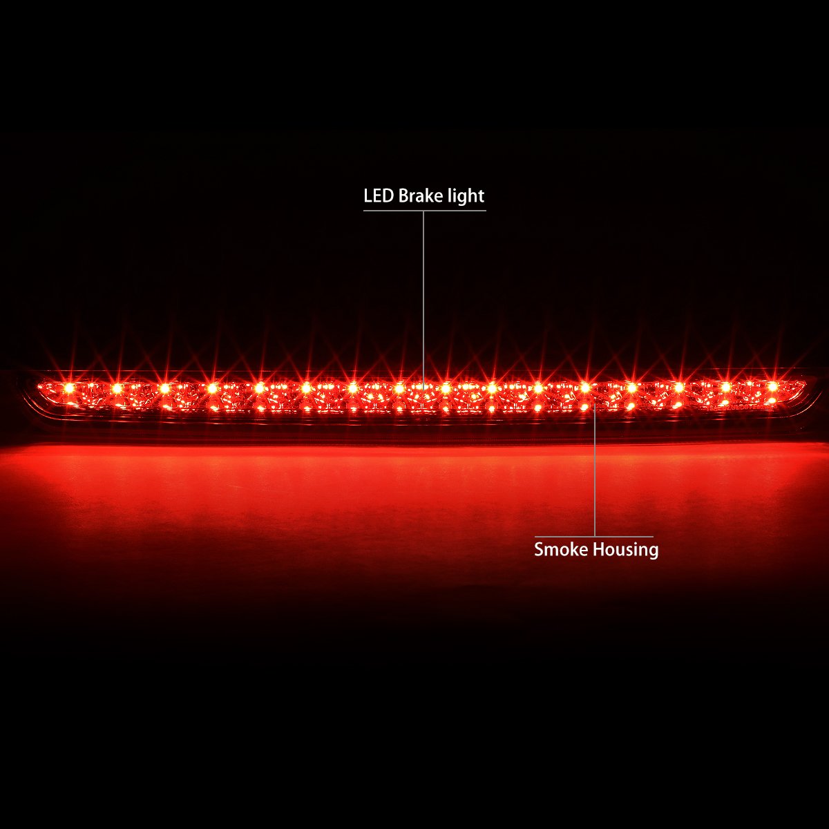 Dna Motoring 3Bl-Cmty07-Led-Sm Smoked Lens Led Third Tail Brake Light [Compatible With 07-14 Chevy Suburban 1500 2500/07-14 Taho