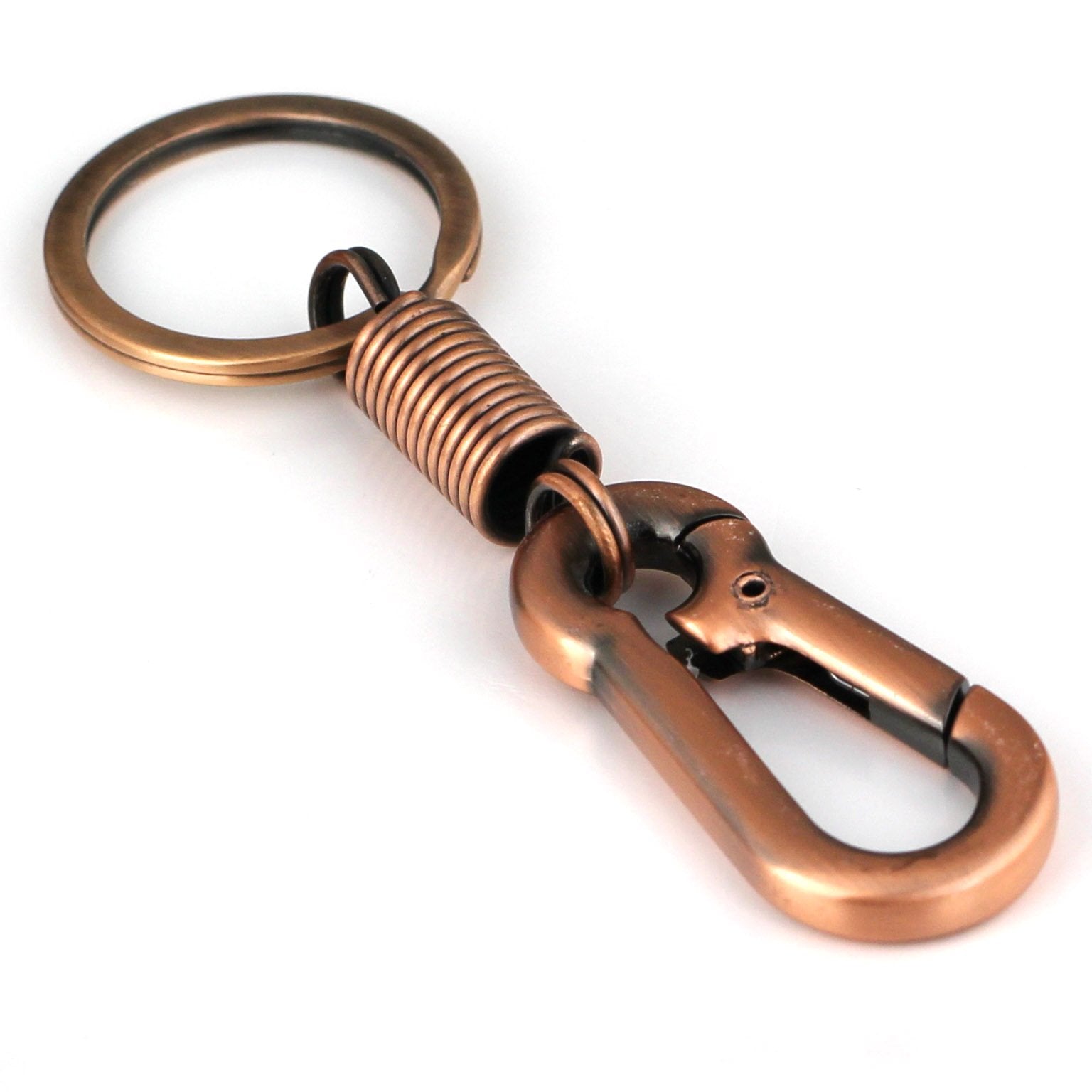 Maycom Retro Style Simple Strong Carabiner Shape Keychain Key Chain Ring Keyring Keyfob Key Holder (Copper)