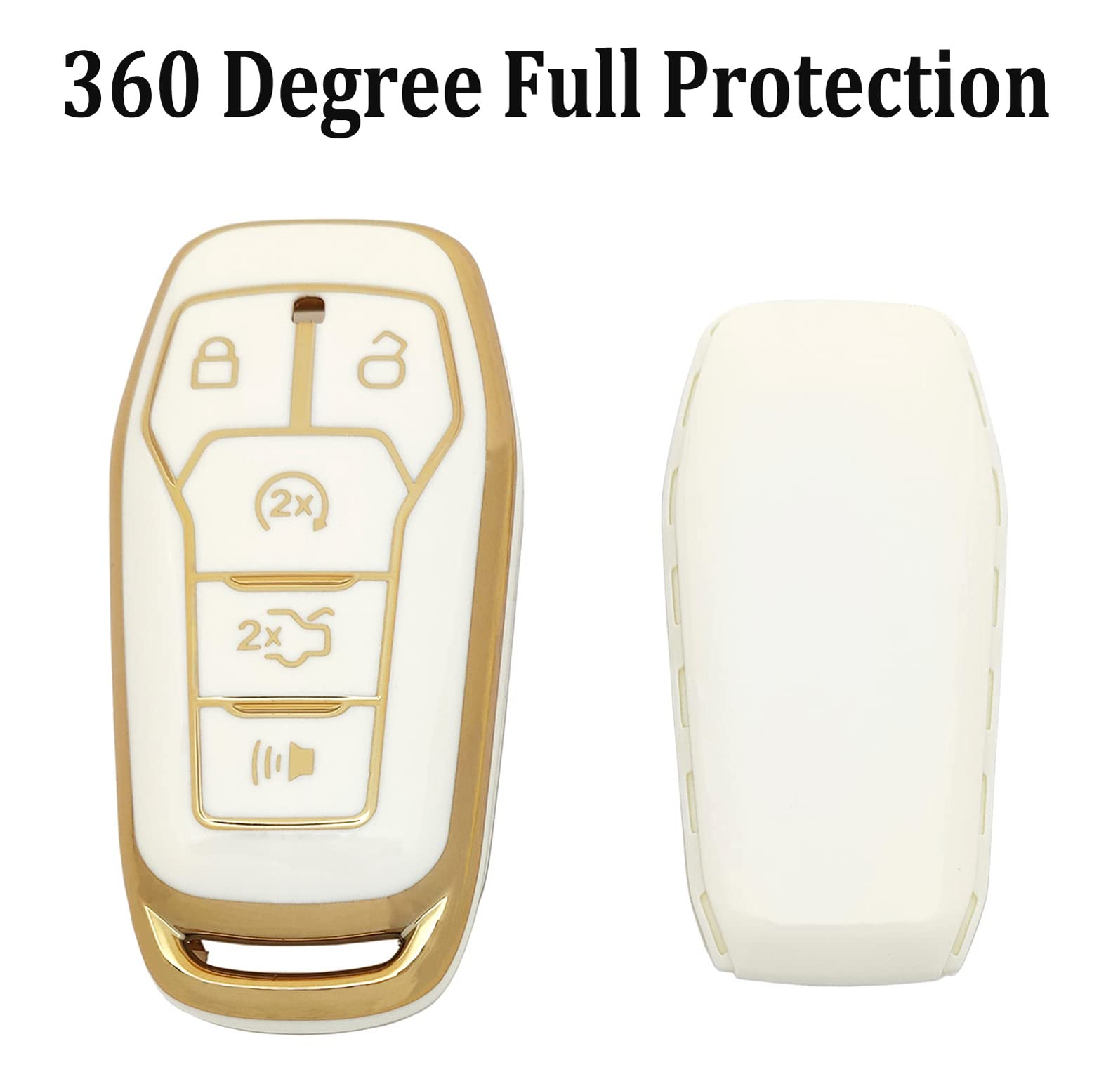 Arruweer Key Fob Cover For Ford Soft Tpu Smart Key Fob Case Holder Protector Compatiable With Ford Fusion Mustang F150 Edge Expl