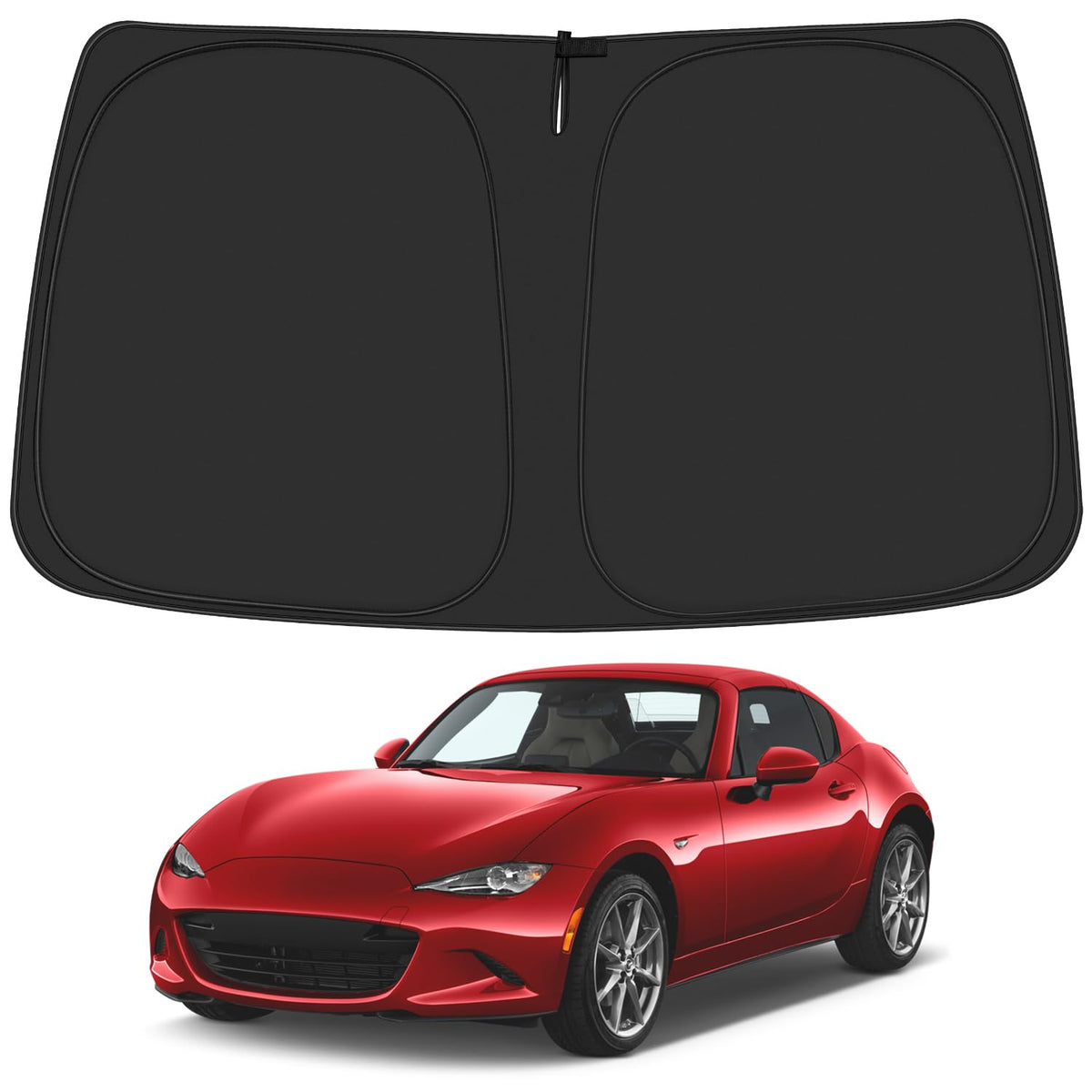 ULROLIT Windshield Sun Shade for Mazda MX5 Miata Convertible 2017 2018 2019 MX-5 Accessories, Foldable Window Sunshade Sun Visor