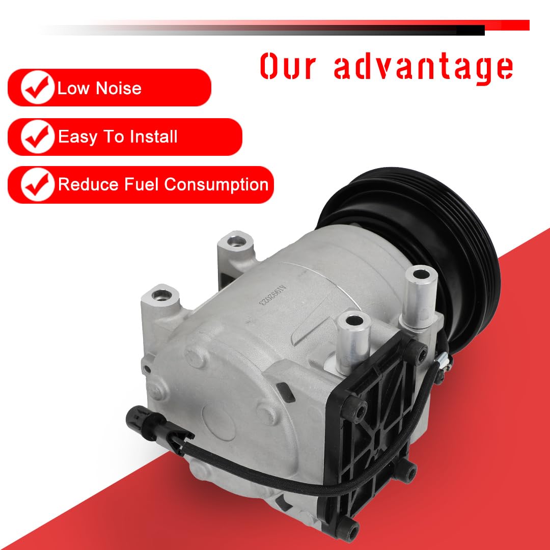 CCIYU A/C Compressor with Clutch 2003 2004-2005 for Kia Rio 1.6L Air Conditioning Compressor for 68123 A/C Air Compressor for Ca