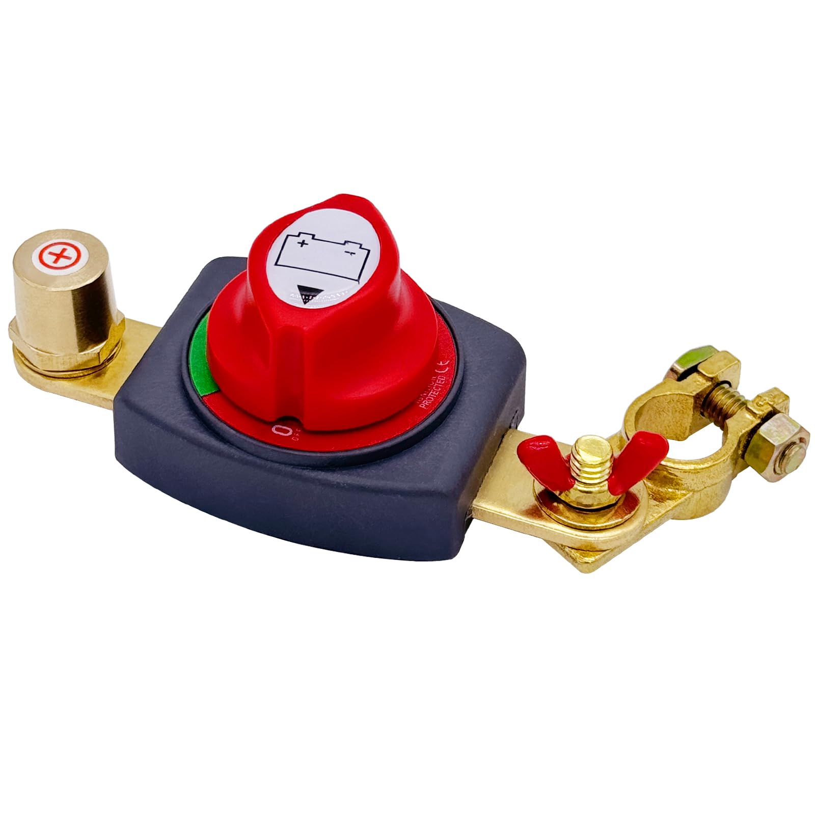 Ampper Top Post Battery Disconnect Switch, 12-48 V Battery Power Cut Master Switch Disconnect Isolator W/Positive Terminal For C