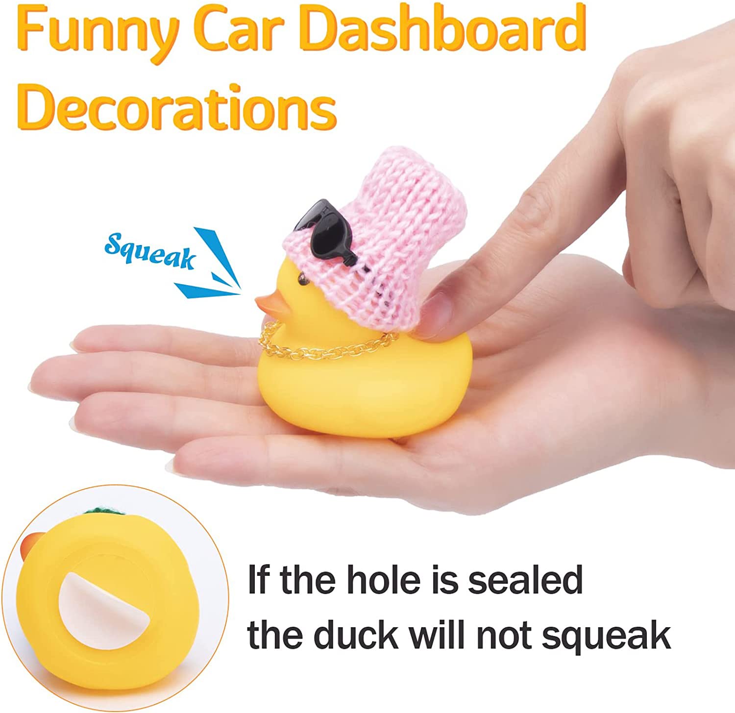 Wonuu Rubber Duck Car Ornaments Yellow Duck Car Dashboard Decorations With Propeller Helmet For Christmas Decor And Home Decorat