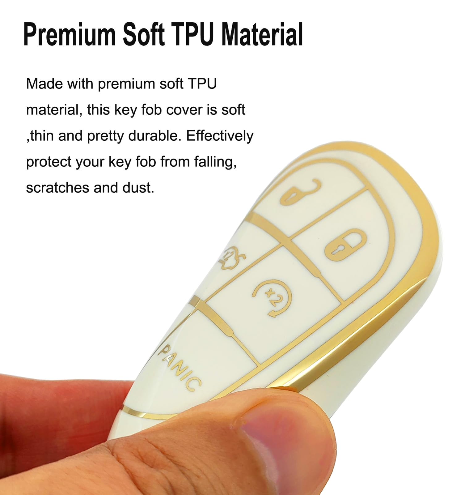 Arruweer Key Fob Cover For Dodge Jeep Soft Tpu Key Fob Case Holder Protector Compatiable With Dodge Challenger, Durango, Charger