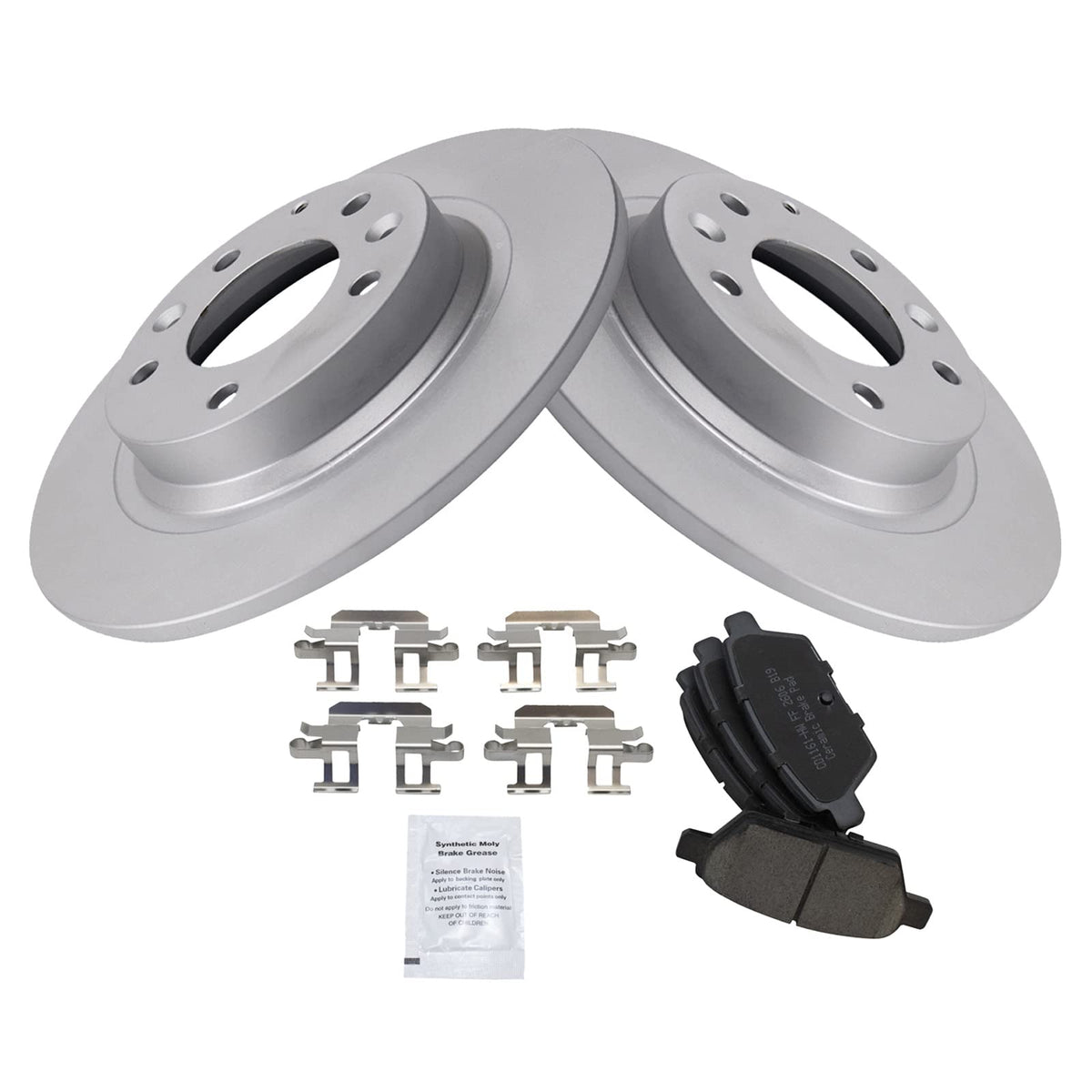 Trq Rear Brake Pad & Rotor Kit Brake Pads Brake Rotor Ceramic Premium G-Coated Compatible With 2006-2012 Ford Fusion 2007-2012 L