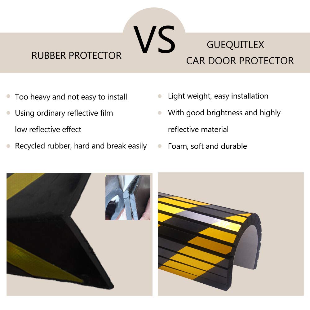 Guequitlex Garage Wall Protector Foam Wall Column Guard For Parking Garages - Reflective Wall Edge Protector - 4 Pack Pole Guard - Wall Edge And Bumpers Guards