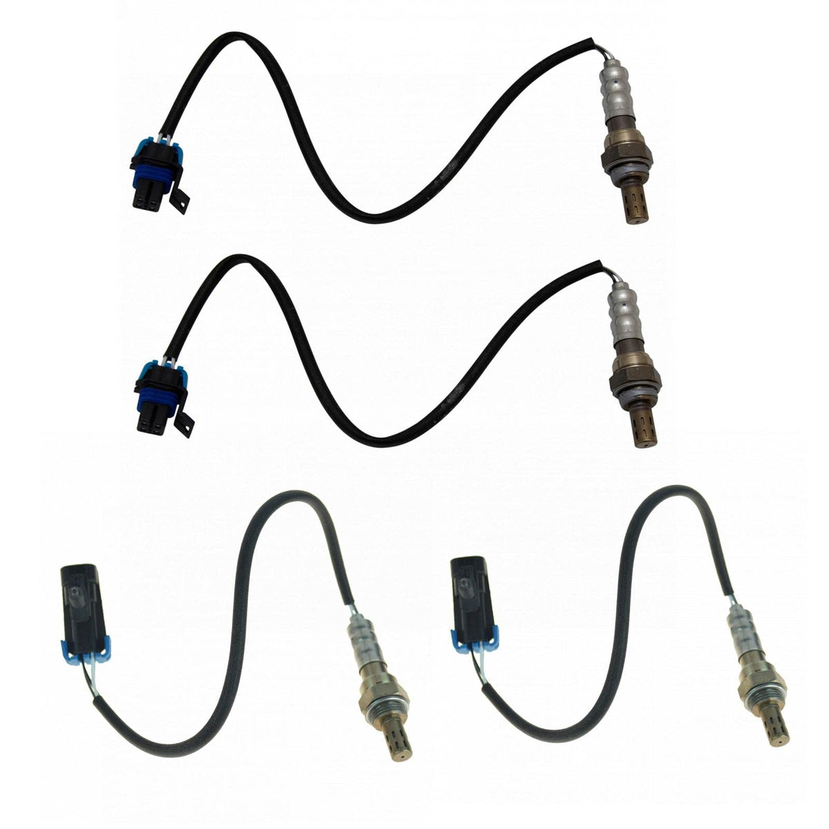 TRQ O2 Oxygen Sensor Kit 4 Piece Set Upstream & Downstream Compatible with Chevy GMC Hummer