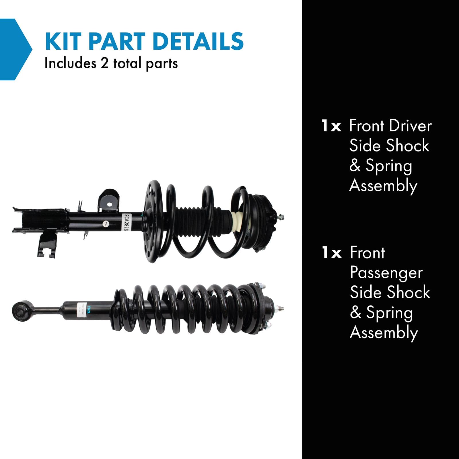 Trq Front Strut & Spring Assembly Set Fits 2016-2020 Toyota Tacoma