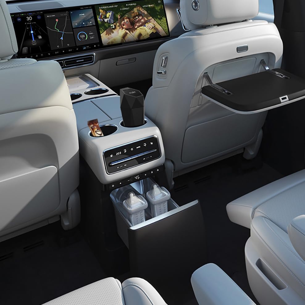 Ginsco Car Trash Can With Lid, Mini Car Trash Can Cup Holder, Car Garbage Can Car Accessories For Interior, Leakproof Car Trash