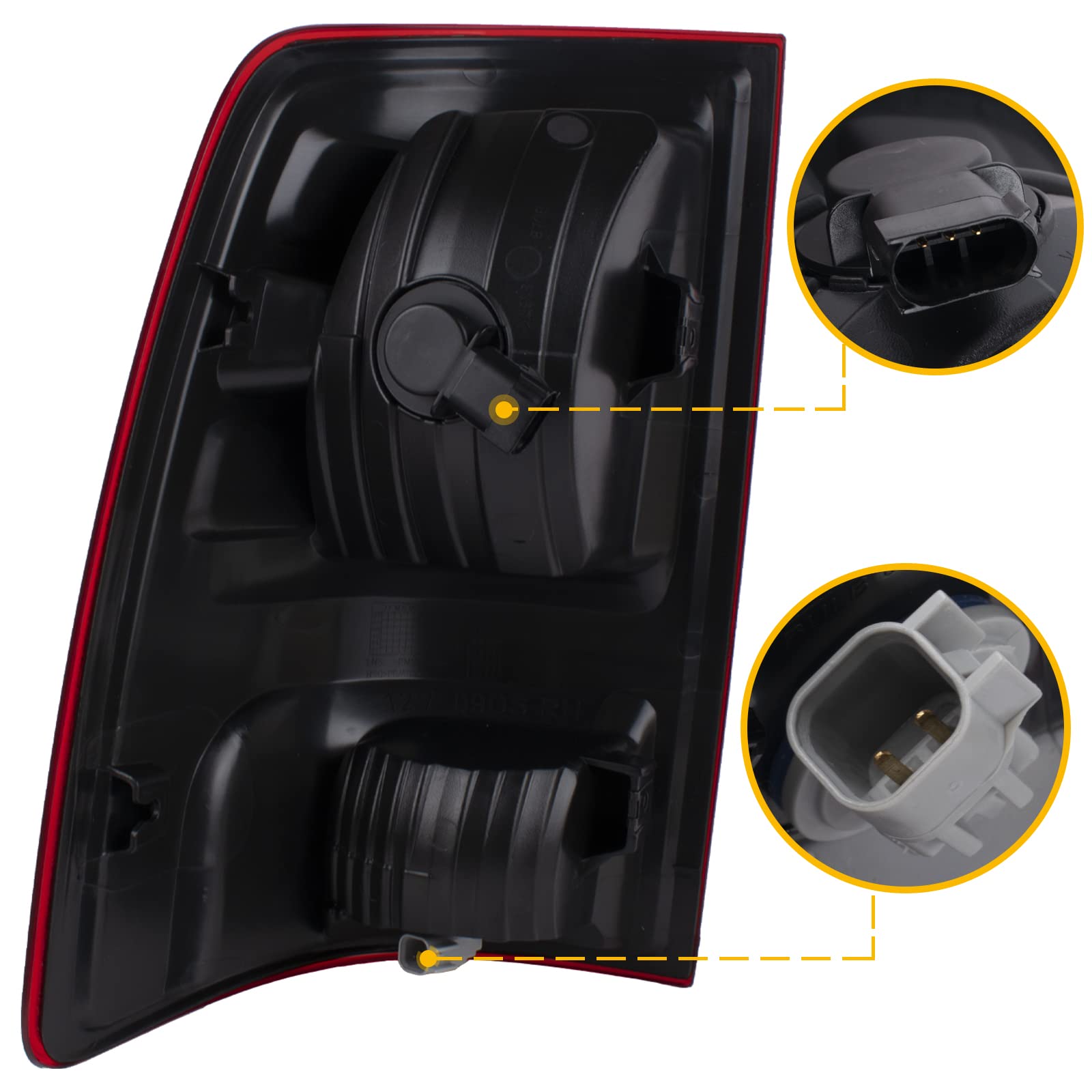 Boine Left Side Tail Light Compatible With 2009-2018 Dodge Ram 1500 2500 3500 - Bulb Included (Left Driver Side)