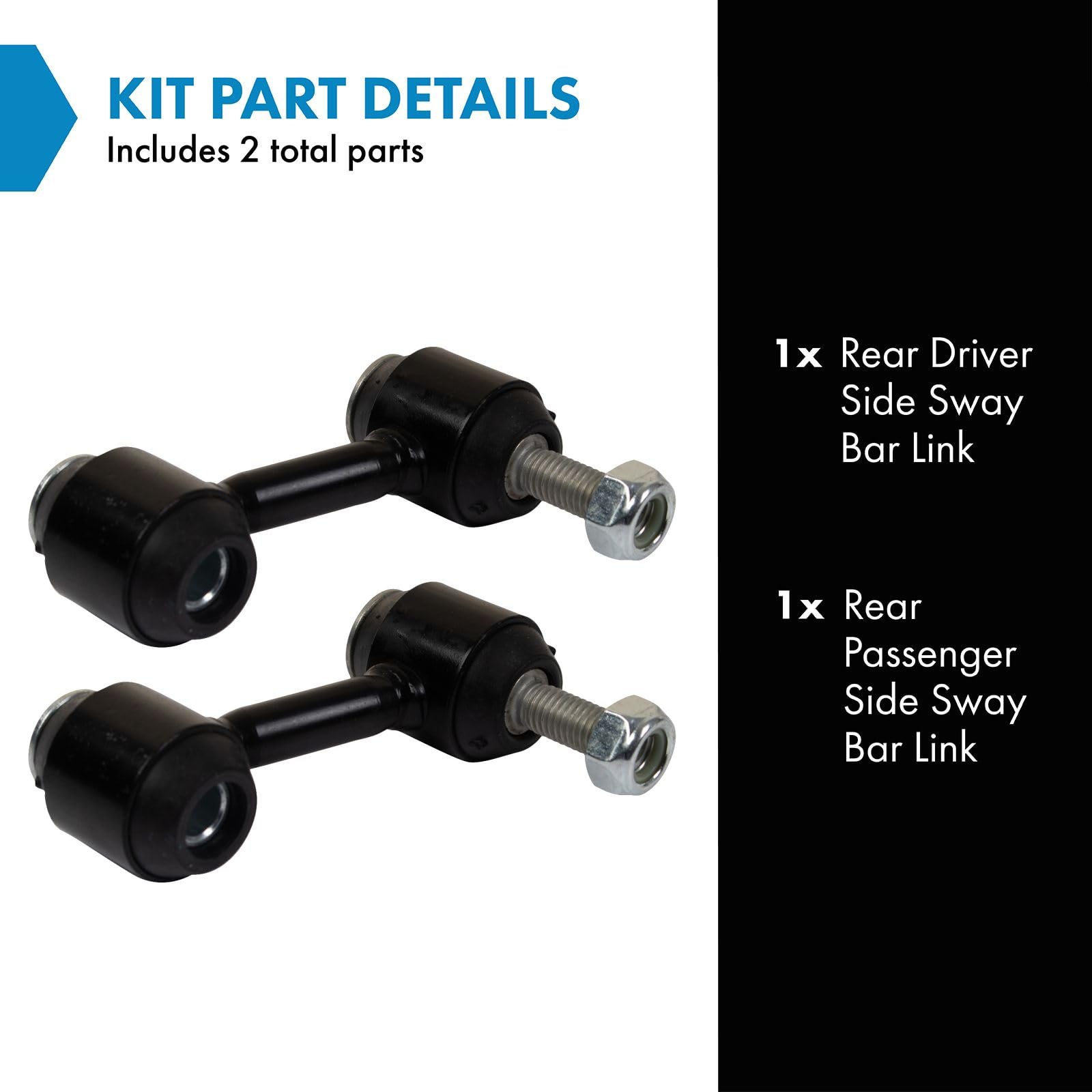 Trq Rear Sway Bar Stabilizer Link Set Compatible With 2010-2016 Buick Lacrosse 2011-2017 Regal 2014-2020 Chevrolet Impala 2013-2