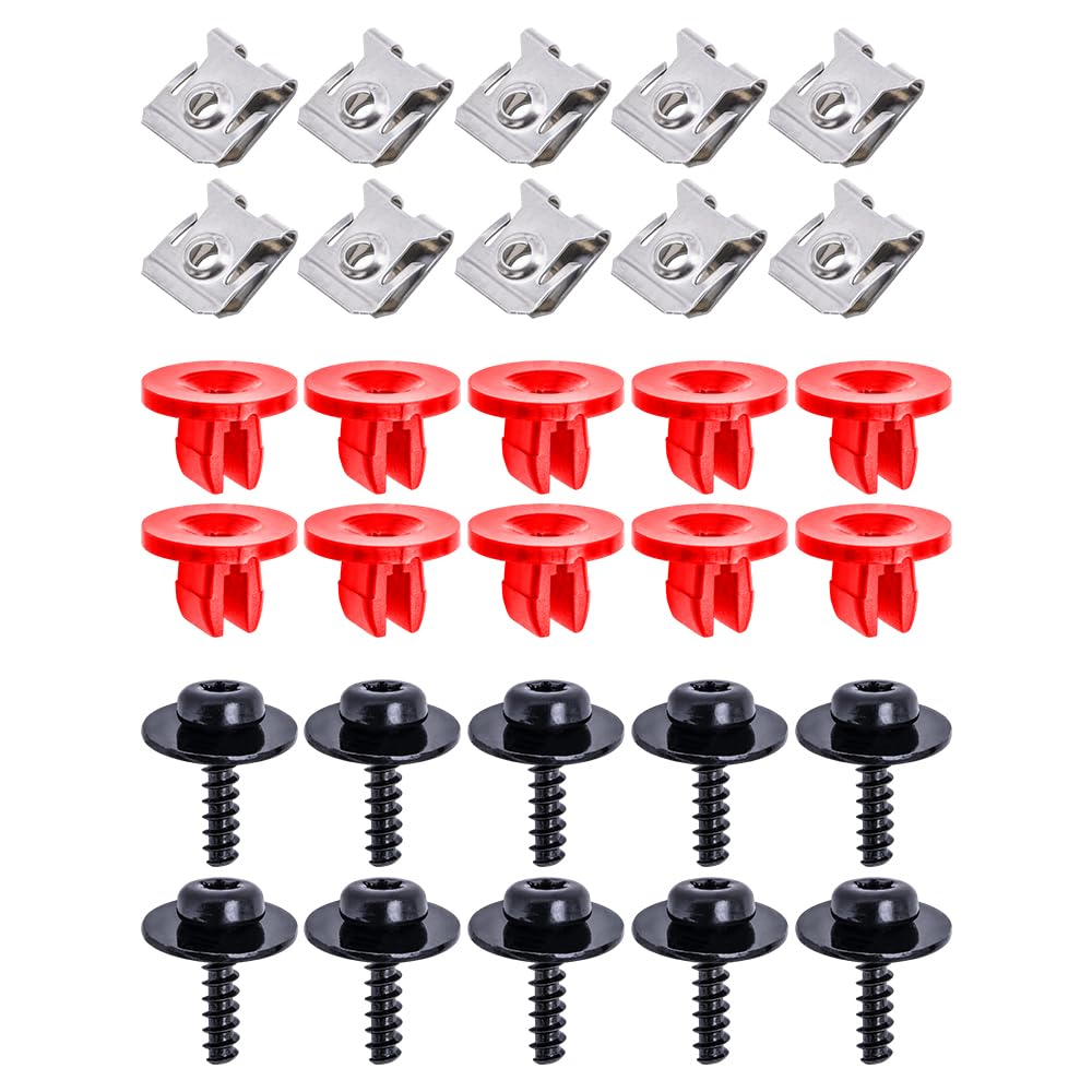 Middrivr 10 Sets Engine Splash Shield Guard Undertray Cover Screws Bolt Nut Clip Kit, Screws Bolt Nut Clip Kit Fit For Ford Focu
