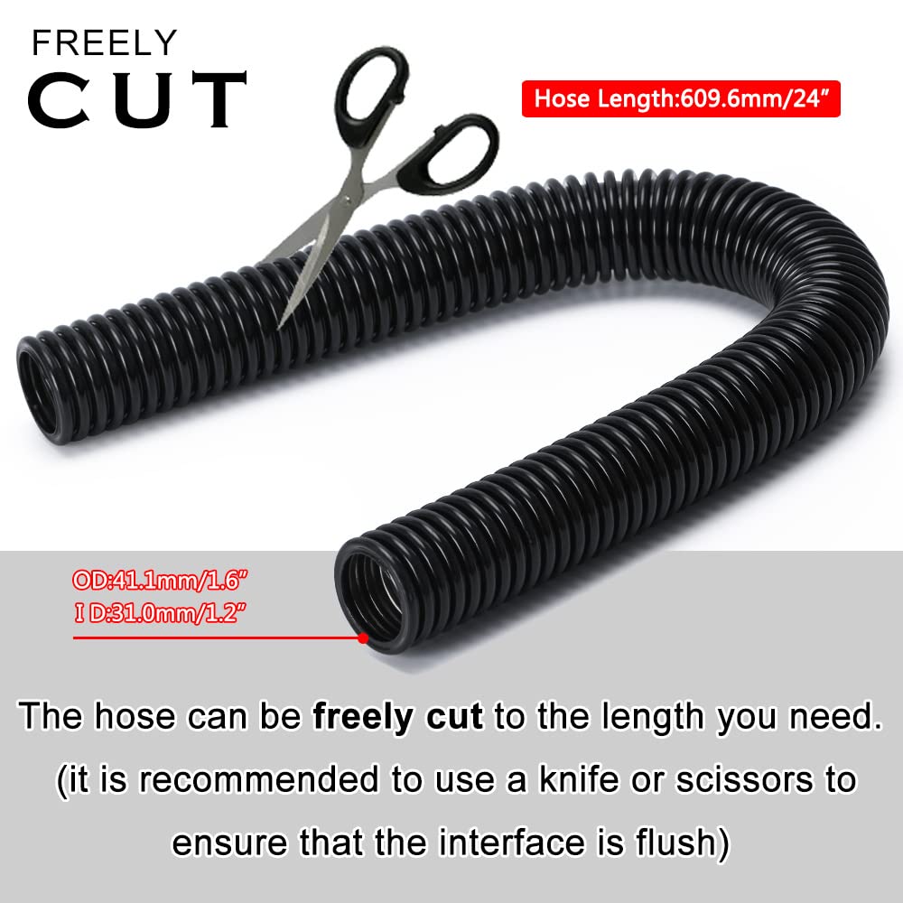 Hypertune Universal 24'' Stainless Steel Radiator Flexible Coolant Water Hose Kit W/ Cap Clamp Black