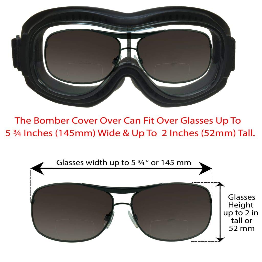 Bikershades Fit Over Goggles For Eye-Glasses Clear Yellow Motorcycle Riding Cycling Skiing Sky Diving Outdoor Work