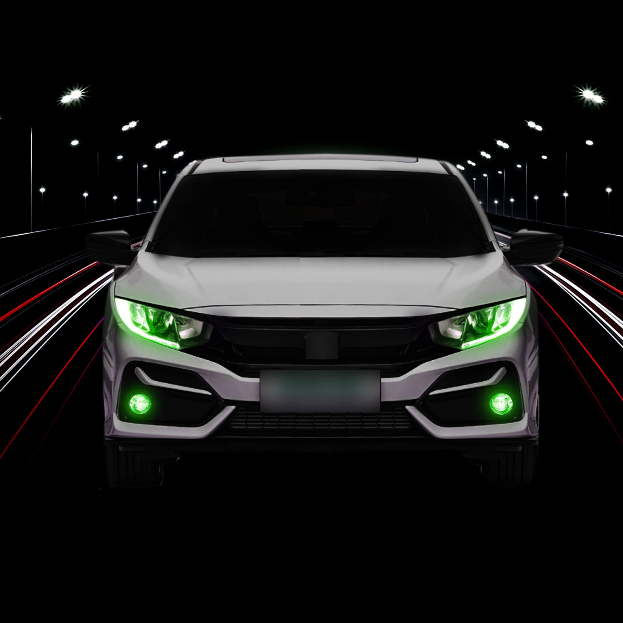 Tomall 3 Pair Vinyl Smoke Tint Fog Light Headlight Side Marker Light Film For Honda Civic 2016-2021 Fender Turn Signal Light Sti