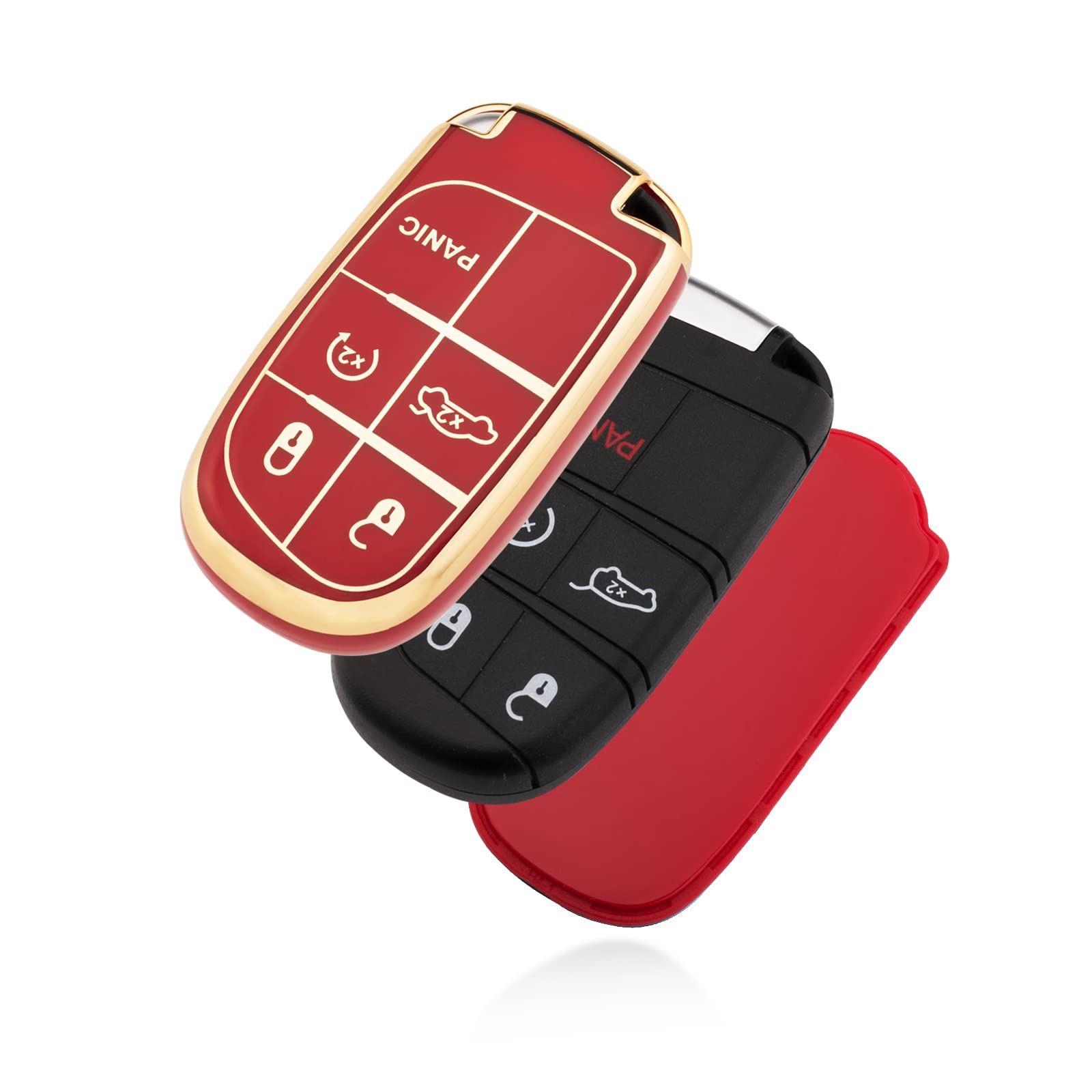 Xiyang Trade For Jeep Key Fob Cover With Keychain, Soft Tpu Key Case Shell Full Protection Suitable For Jeep Grand Cherokee Rene