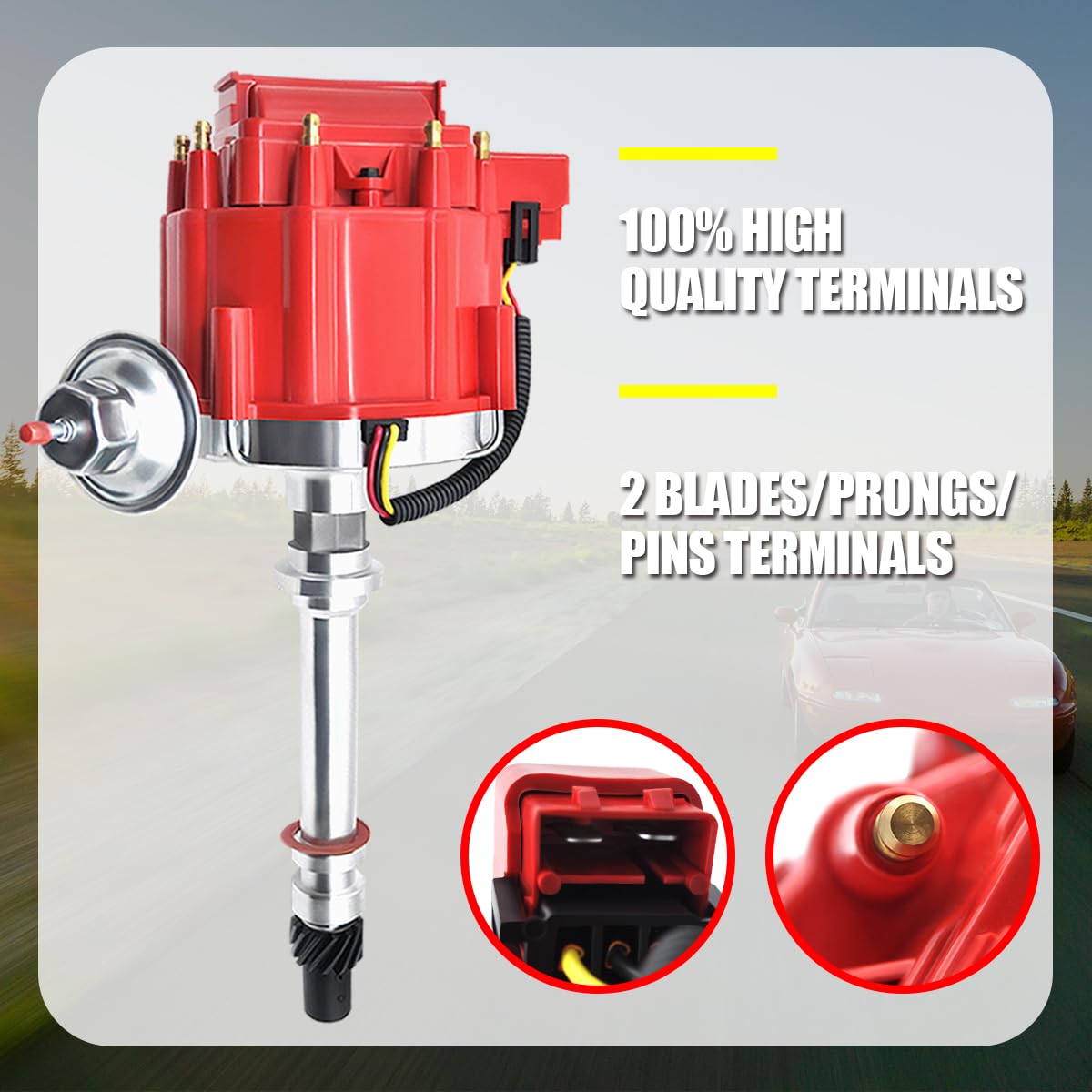 MAS Ignition Distributor w/Cap & Rotor GM08 Compatible with Chevy GM SBC 262 267 305 307 327 350 400 small blocks 402 454 big bl