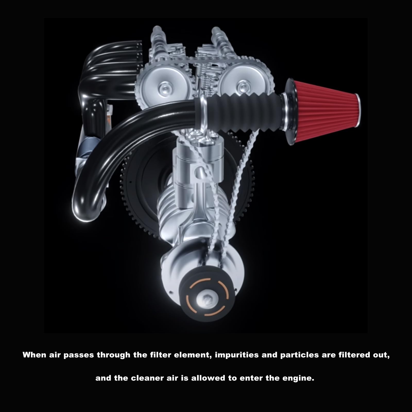 RYANSTAR RACING 76mm 3'' High Flow Round Tapered Cone Cool Air Filter Cleaner with Top Filter Design Long 270mm Tall